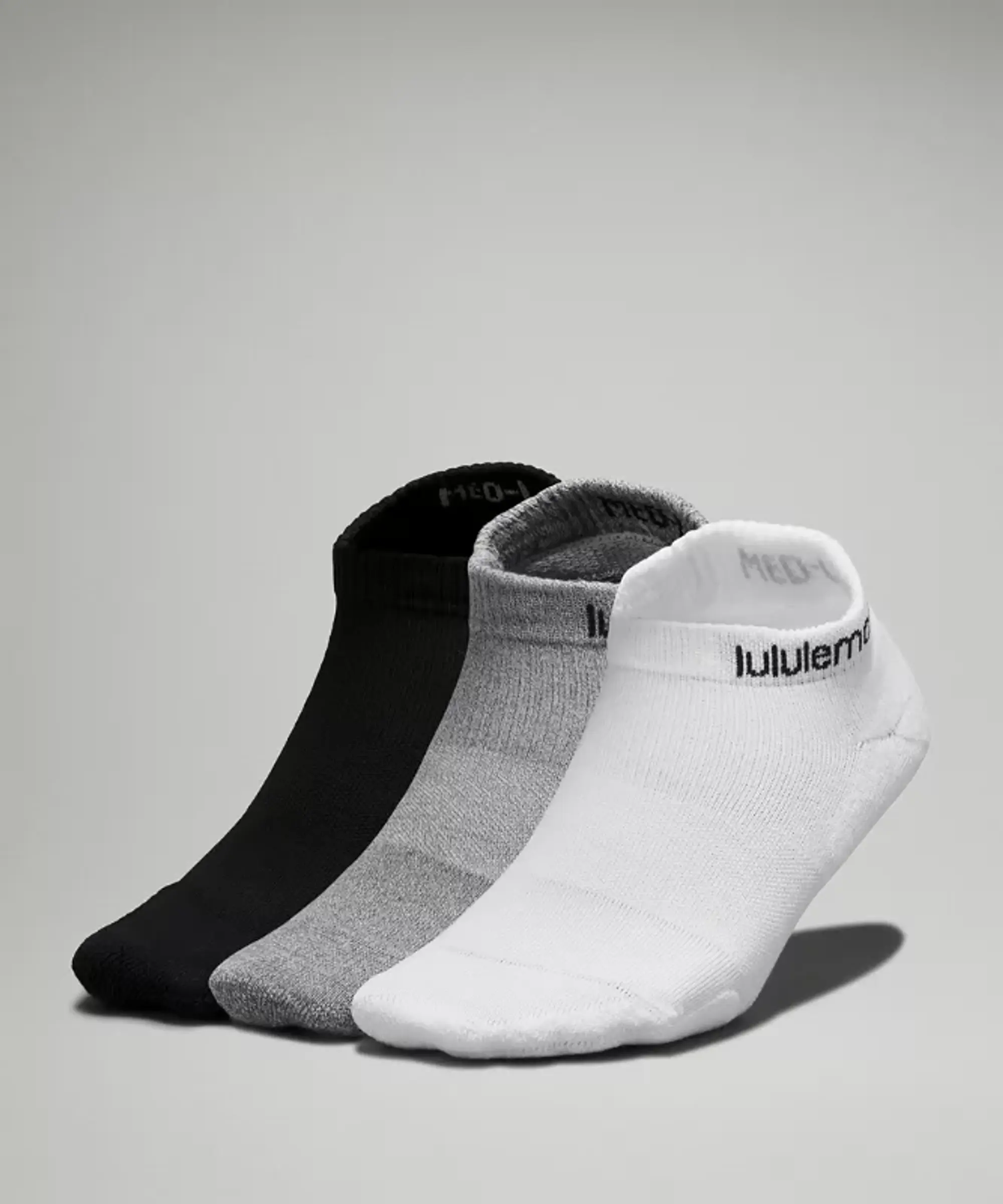 lululemon – Women's Daily Stride Comfort Low-Ankle Socks 3 Pack – Color White/Grey/Black – Size L