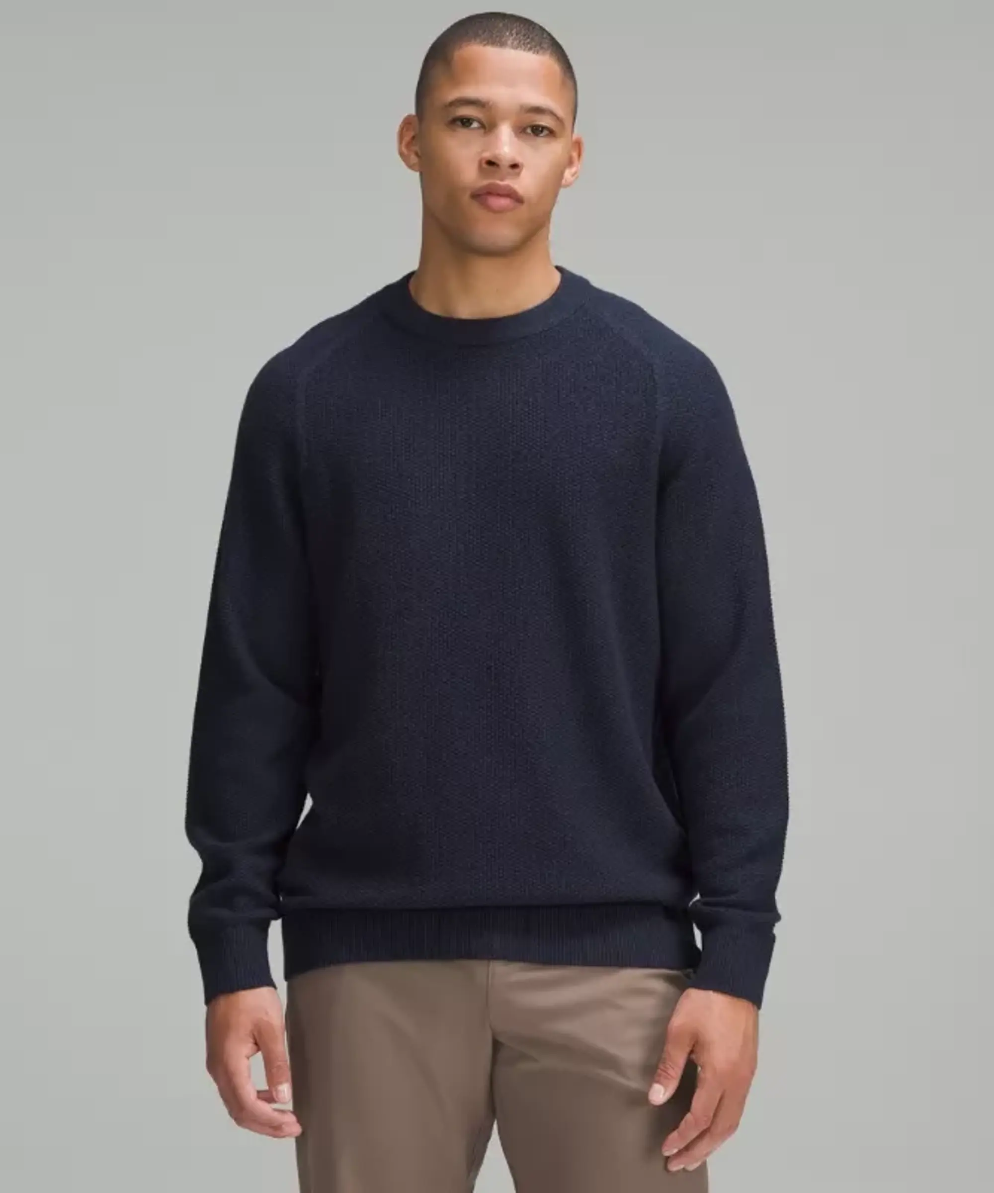 lululemon – Men's Textured Knit Crewneck Sweater – Color Blue – Size XS