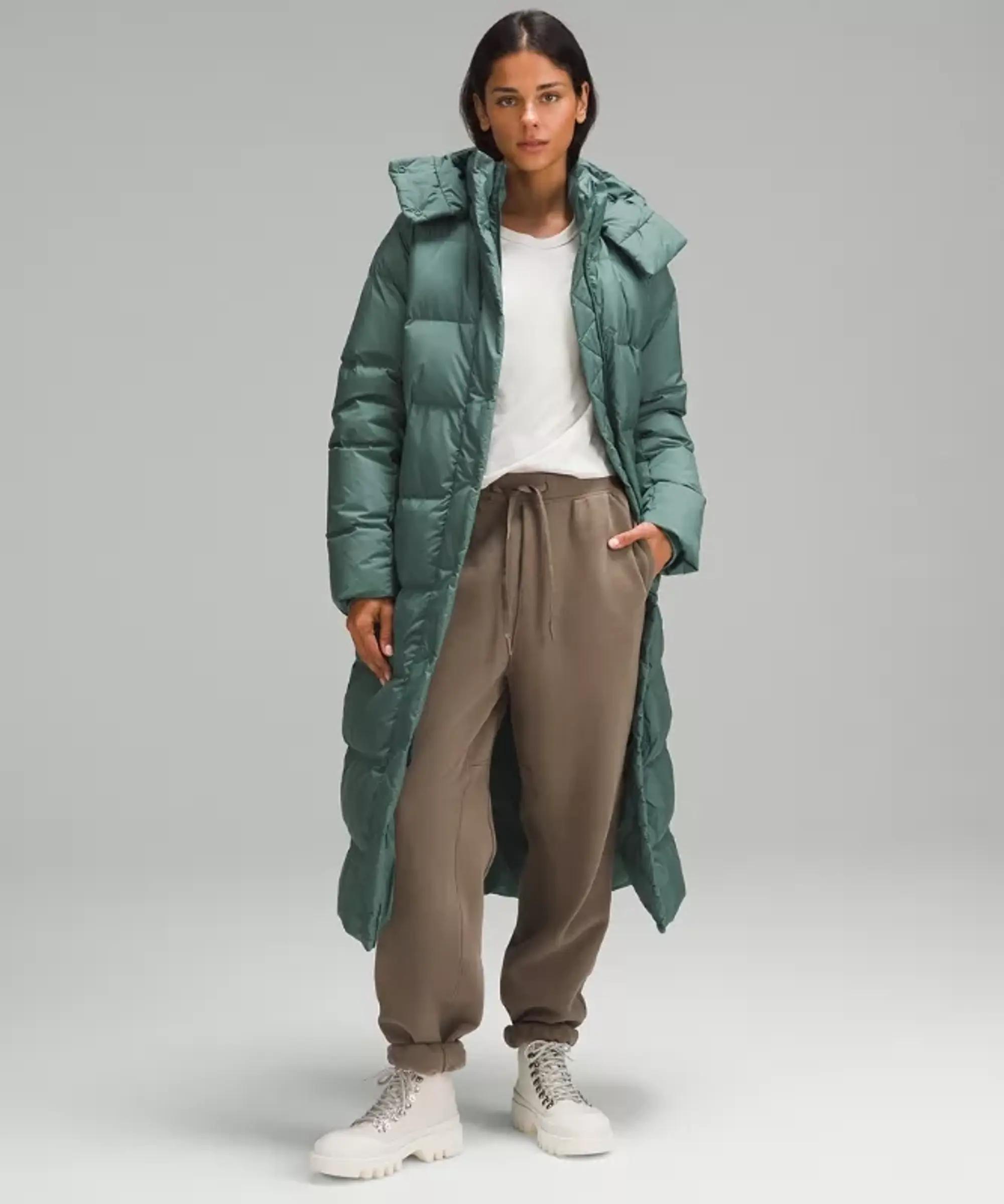 lululemon – Women's Wunder Puff 600-Down-Fill Long Jacket – Color Green – Size 10