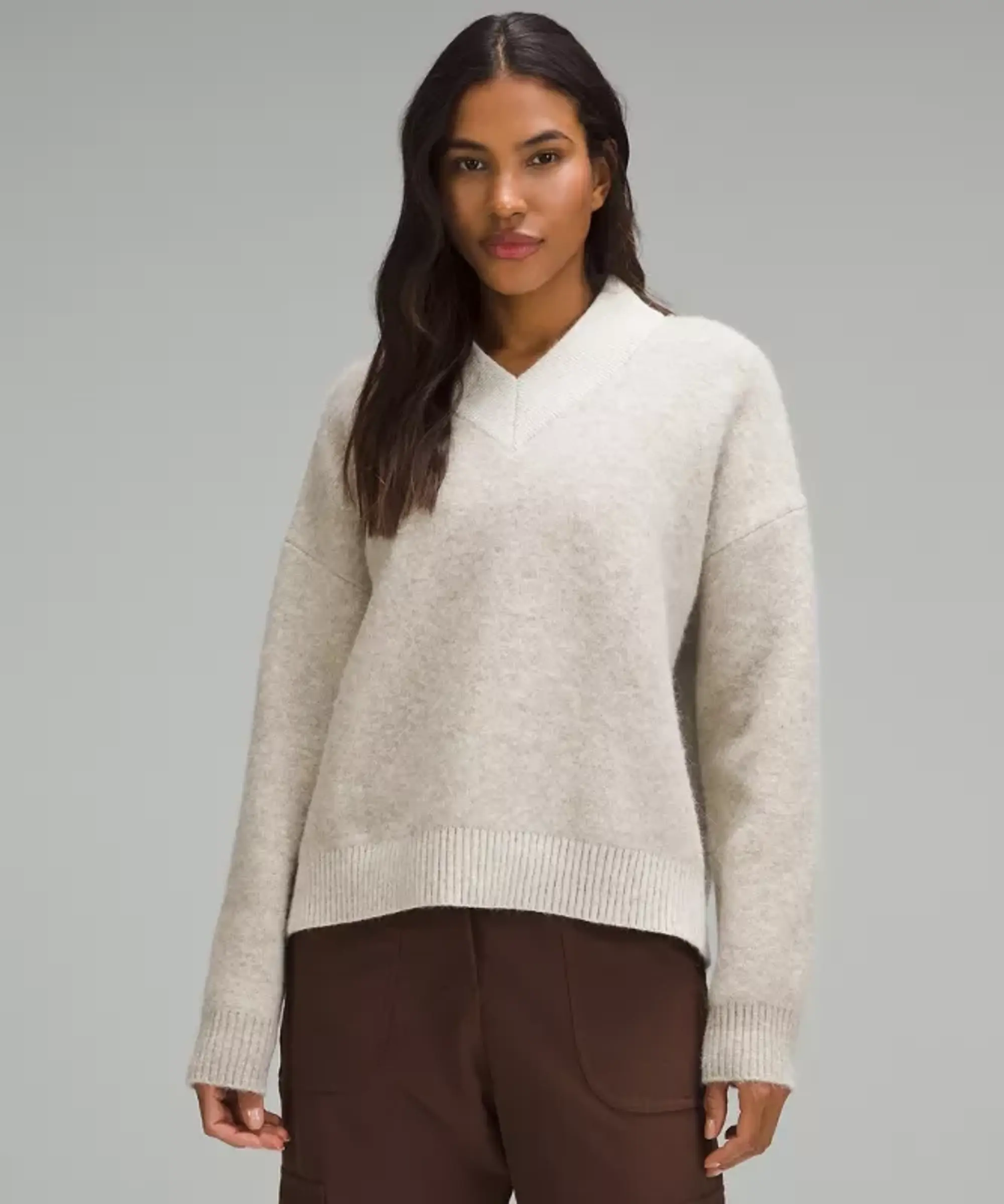 lululemon – Women's Alpaca V-Neck Sweater – Color White – Size L