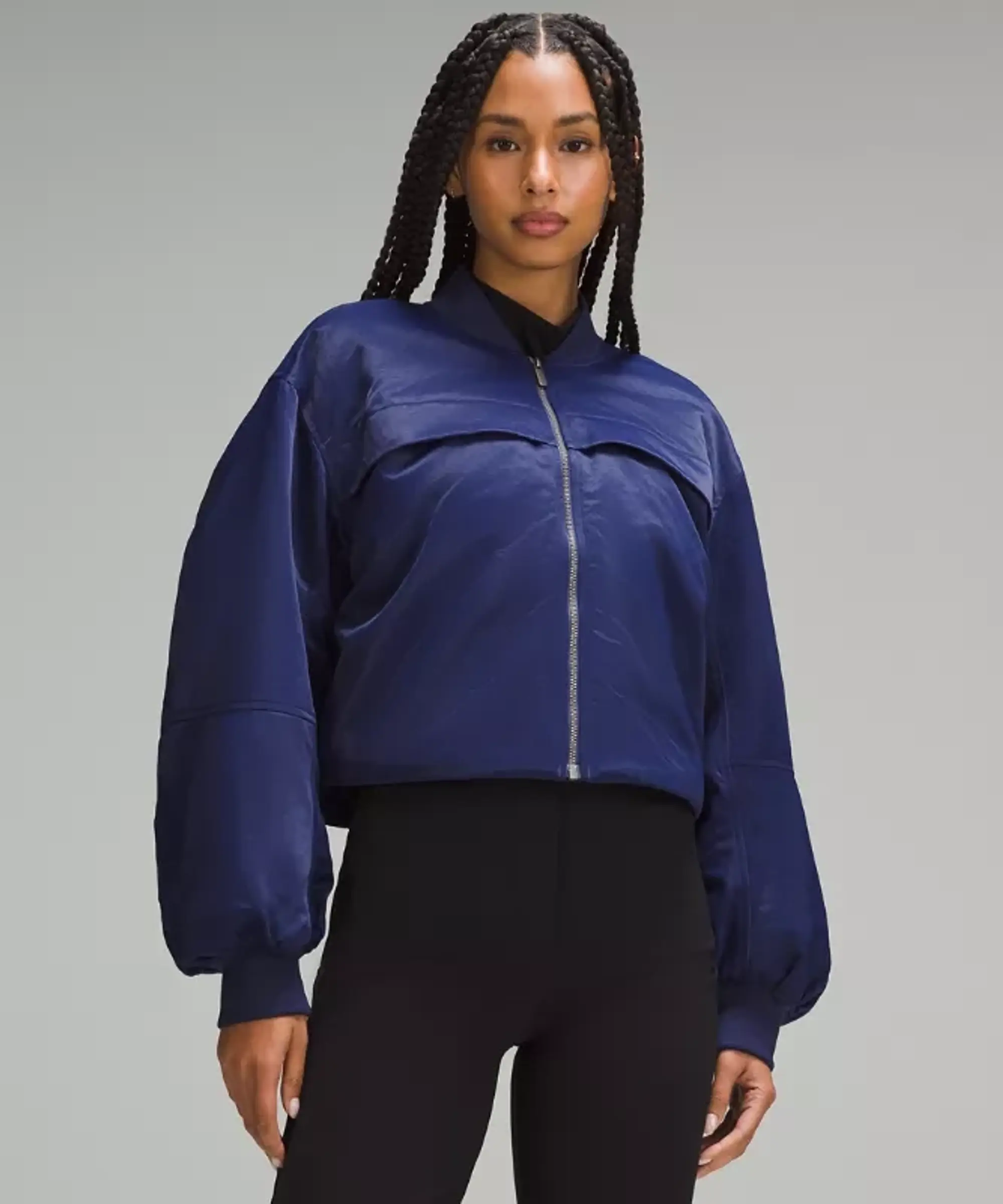 lululemon – Women's Insulated Ruched Bomber Jacket – Color Blue – Size 0
