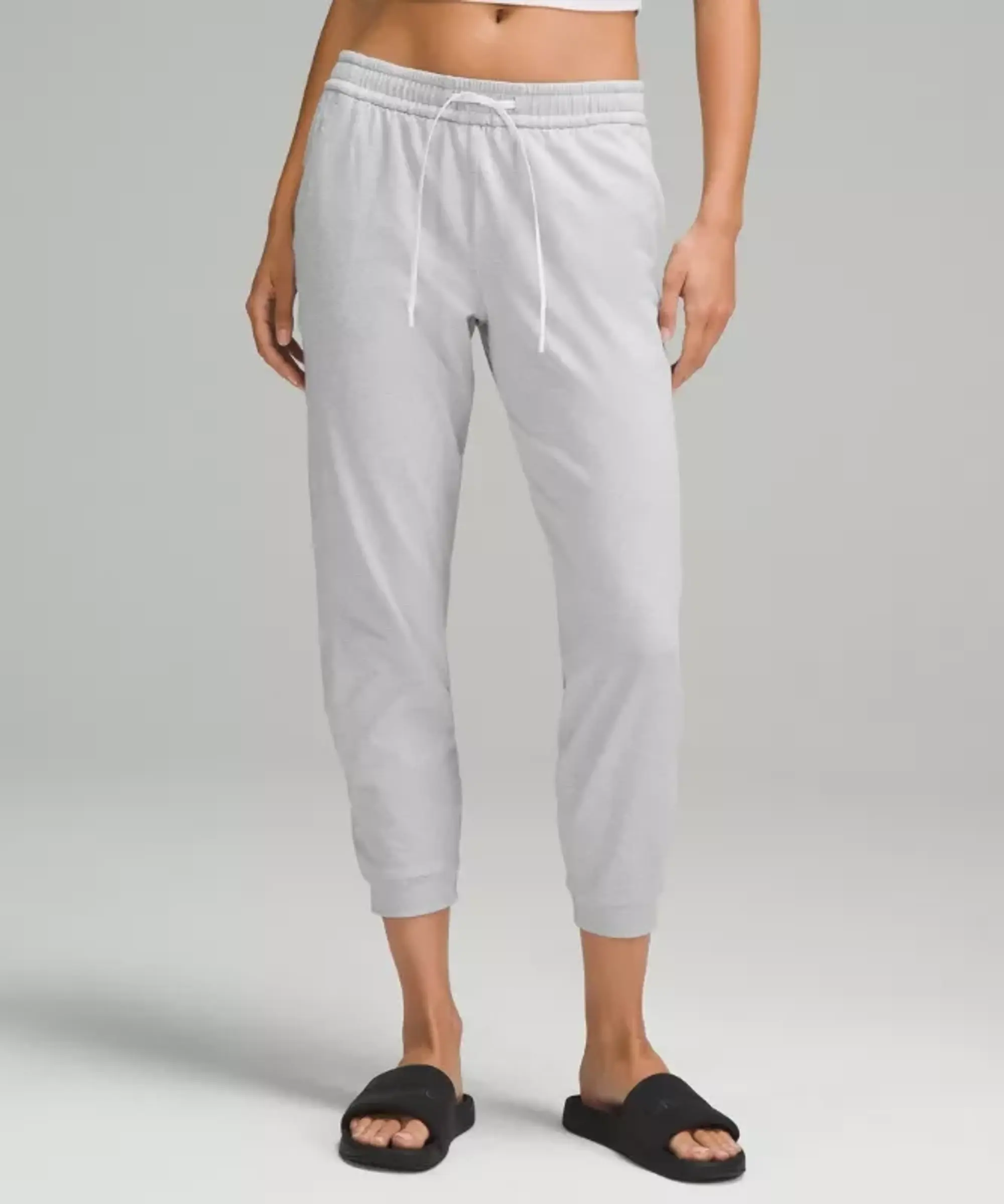 lululemon – Women's Soft Jersey Classic-Fit Mid-Rise Joggers 7/8 Length – Color Light Grey/Grey – Size 10