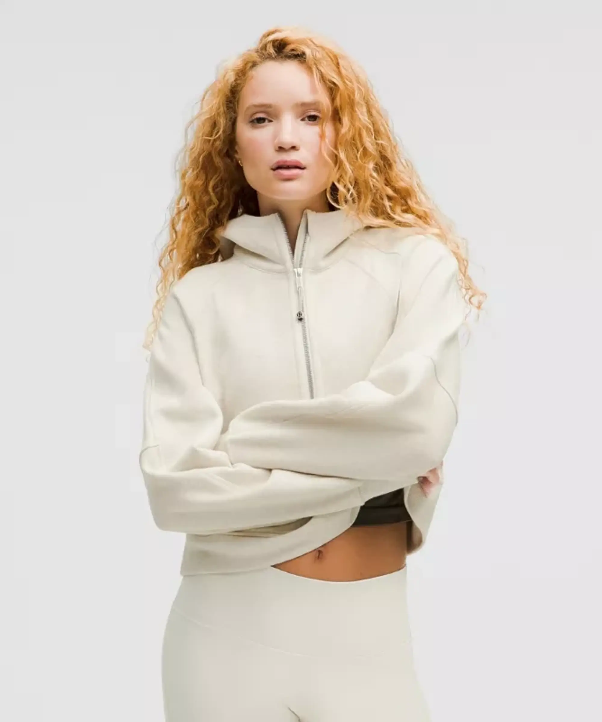lululemon – Women's Scuba Oversized Half-Zip Hoodie – Color White – Size XL/2XL
