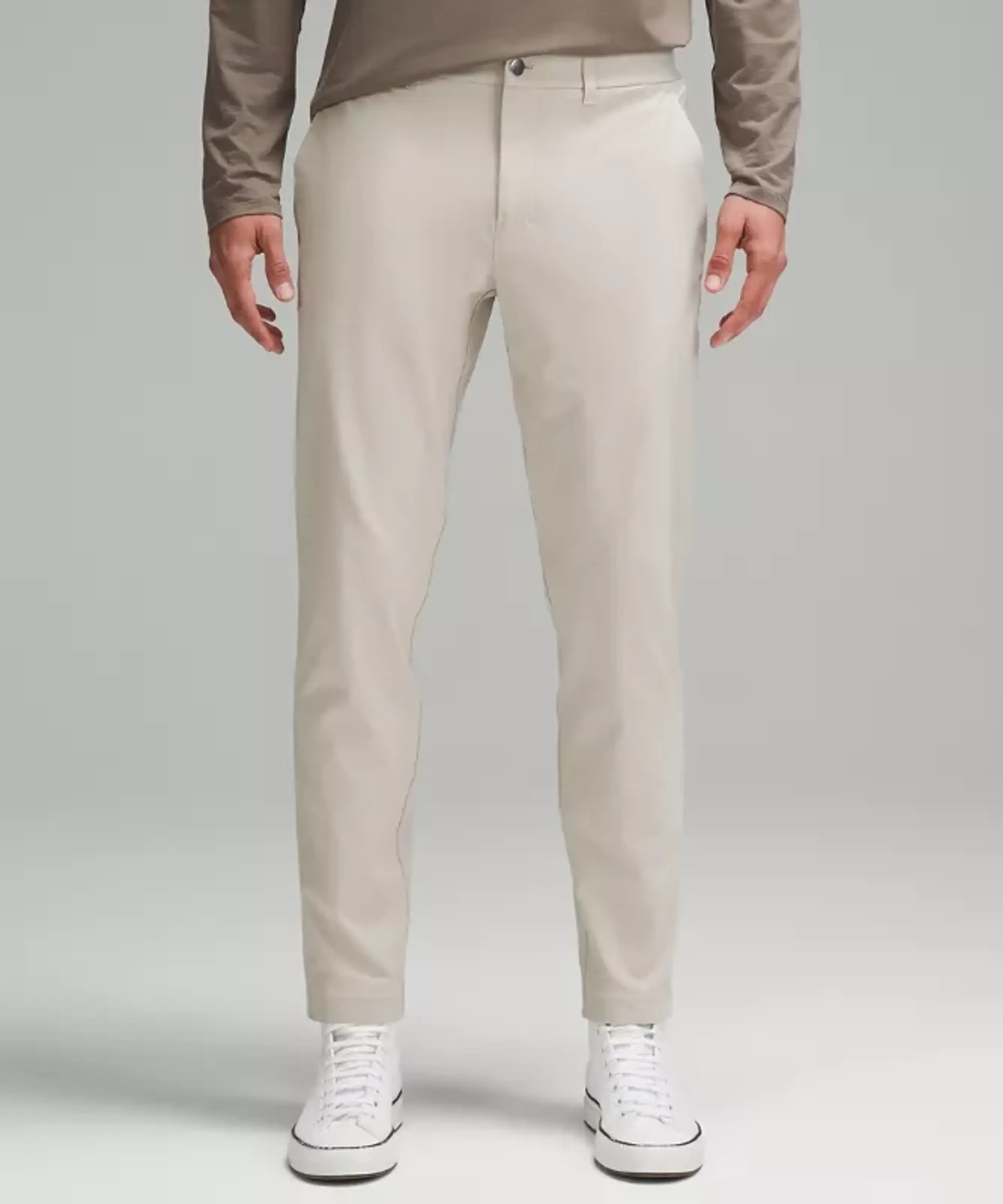 lululemon – Men's ABC Slim-Fit Trousers 34L Warpstreme – Color Khaki – Size 28
