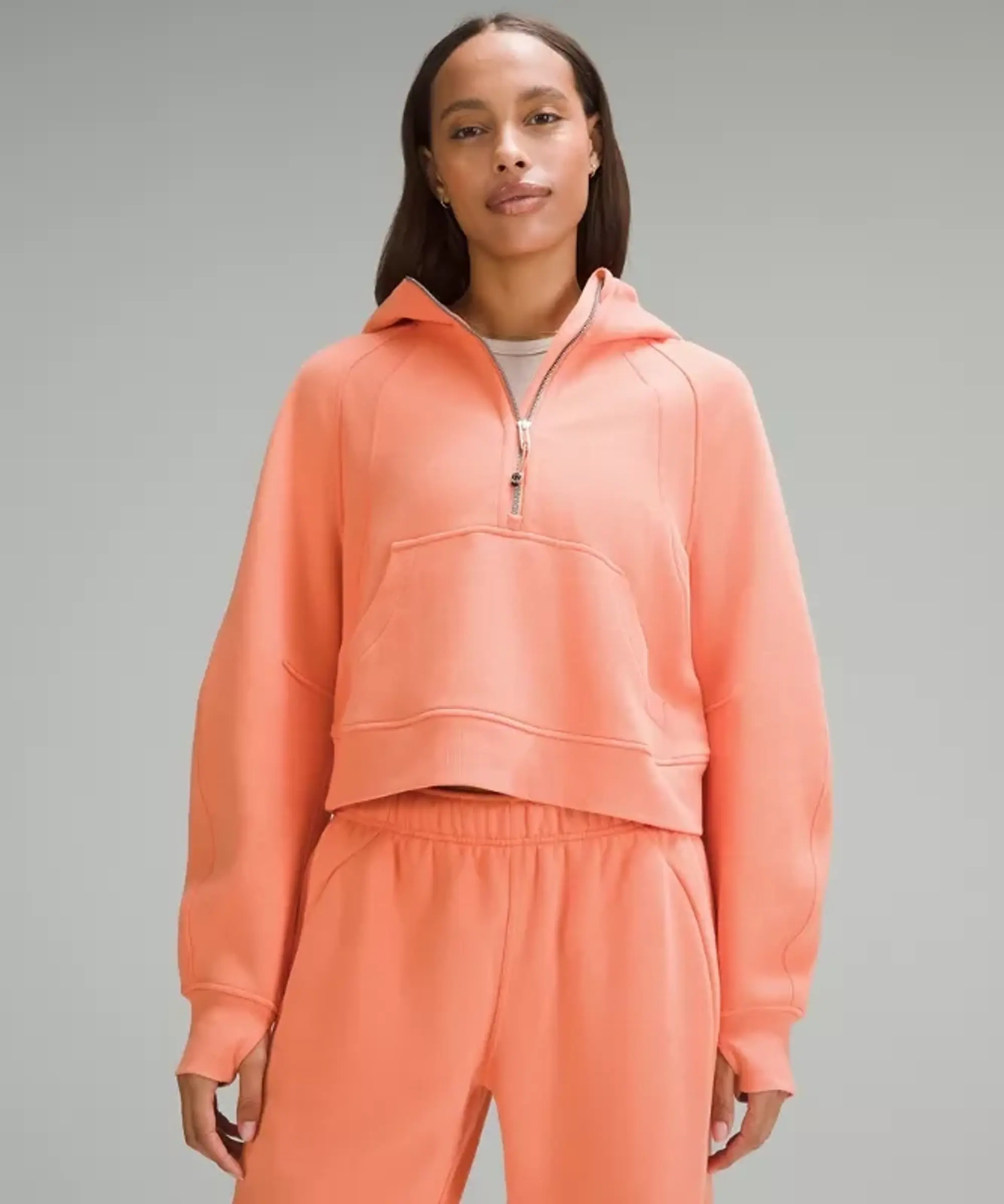 lululemon – Women's Scuba Oversized Half-Zip Hoodie – Color Orange – Size XL/2XL