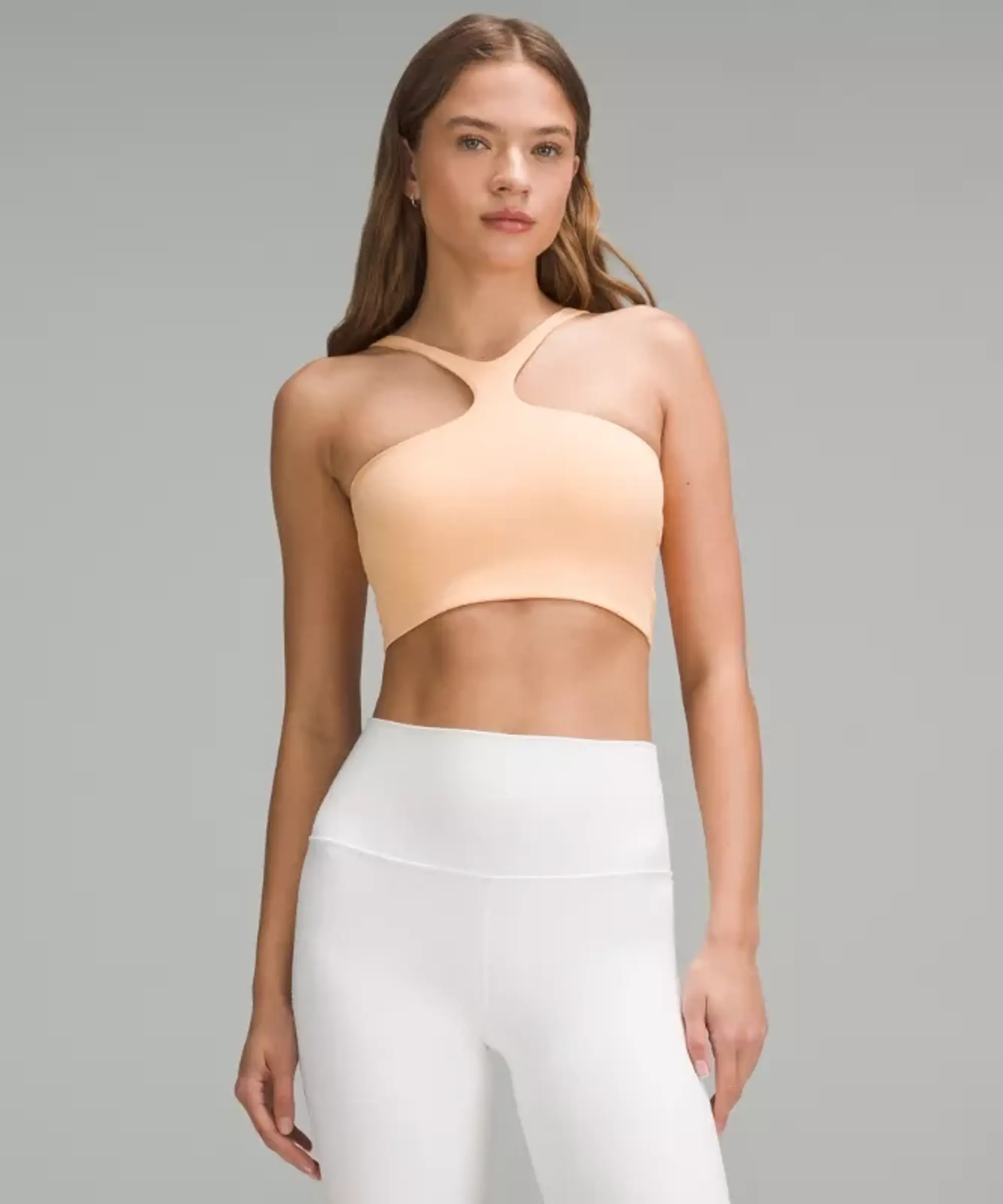 lululemon – Women's Bend This V and Racer Sports Bra Light Support, A-C Cups – Color Orange/Pastel – Size L/XL