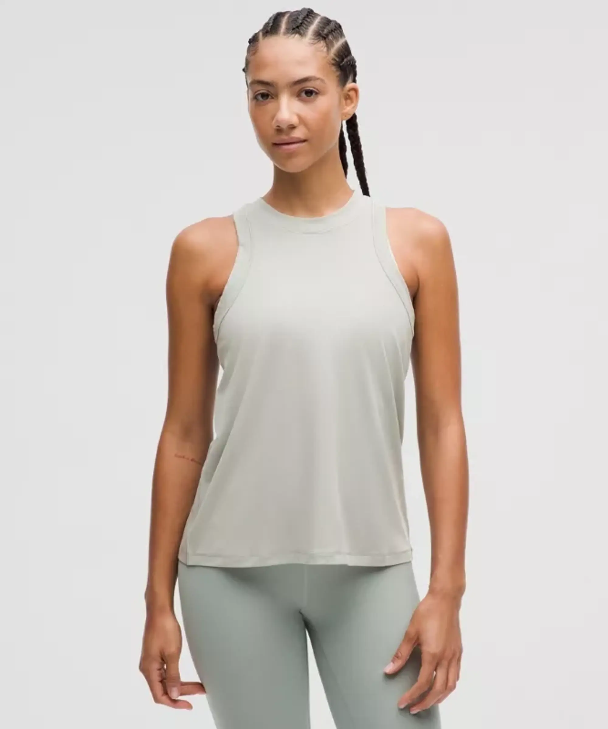 lululemon – Women's Jersey Training Tank Top – Color Grey/Green/Pastel – Size 0