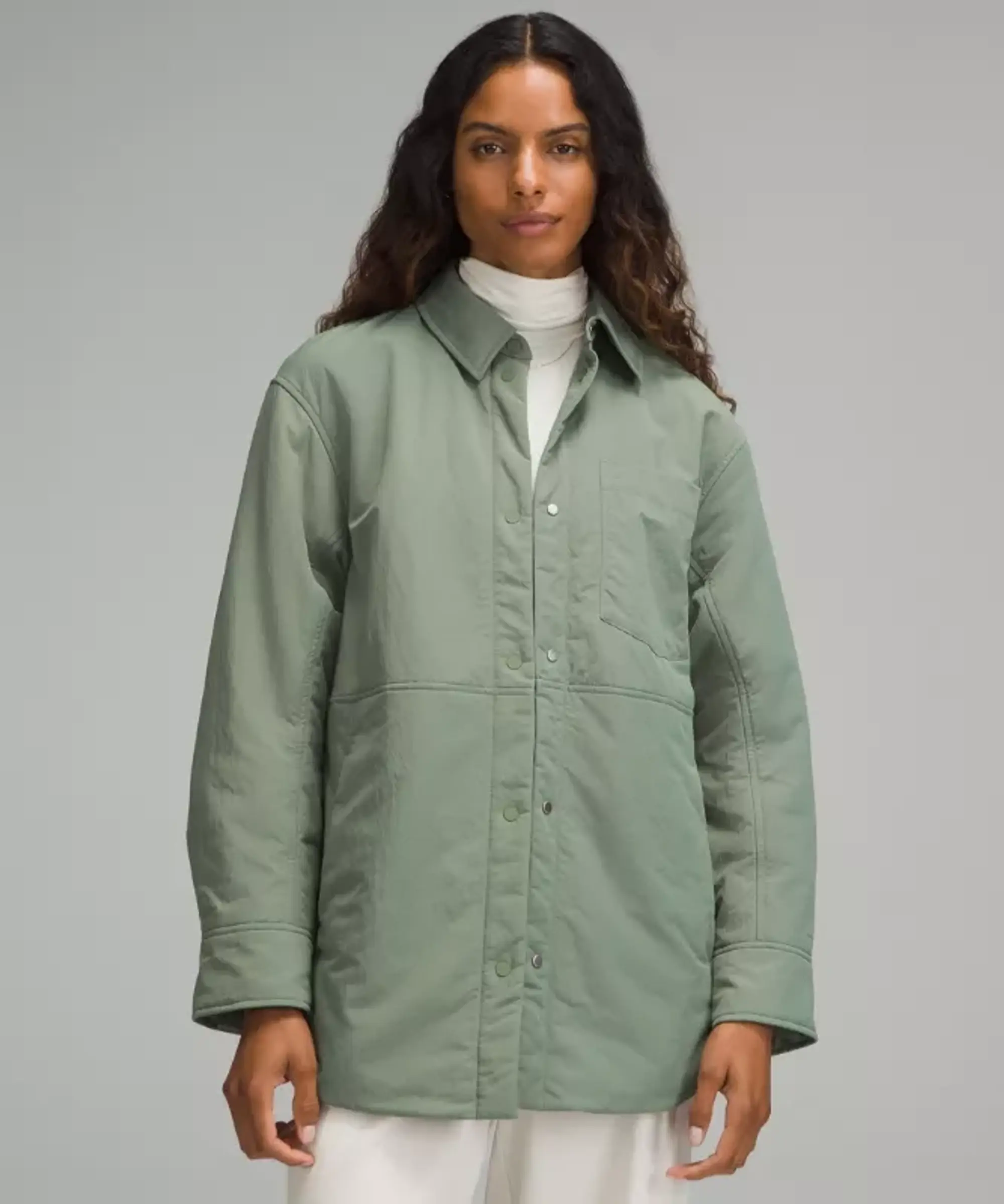 lululemon – Women's Lightweight Insulated Shirt Jacket – Color Grey/Green/Pastel – Size L