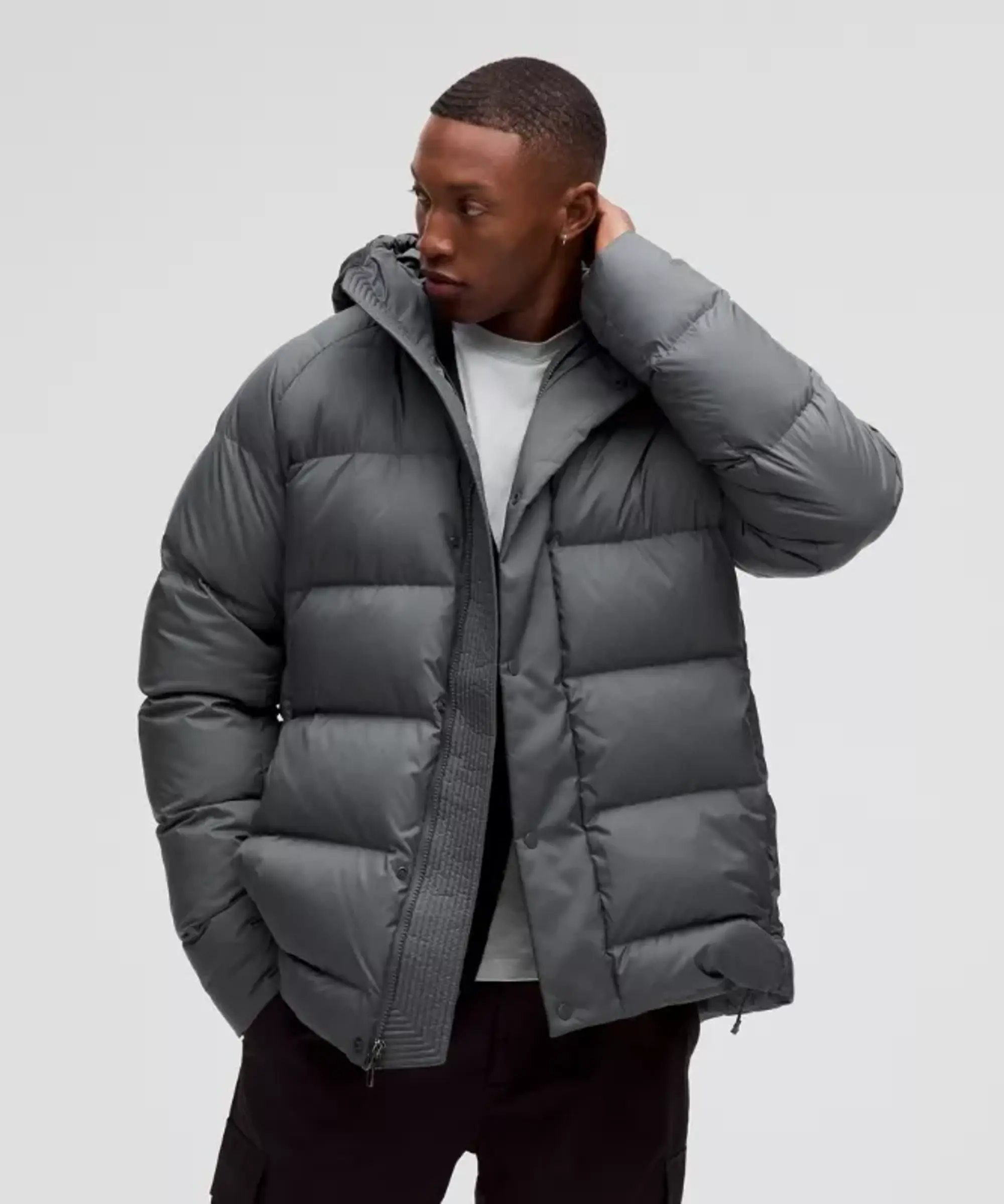 lululemon – Men's Wunder Puff 600-Down-Fill Jacket – Color Grey/Blue – Size L