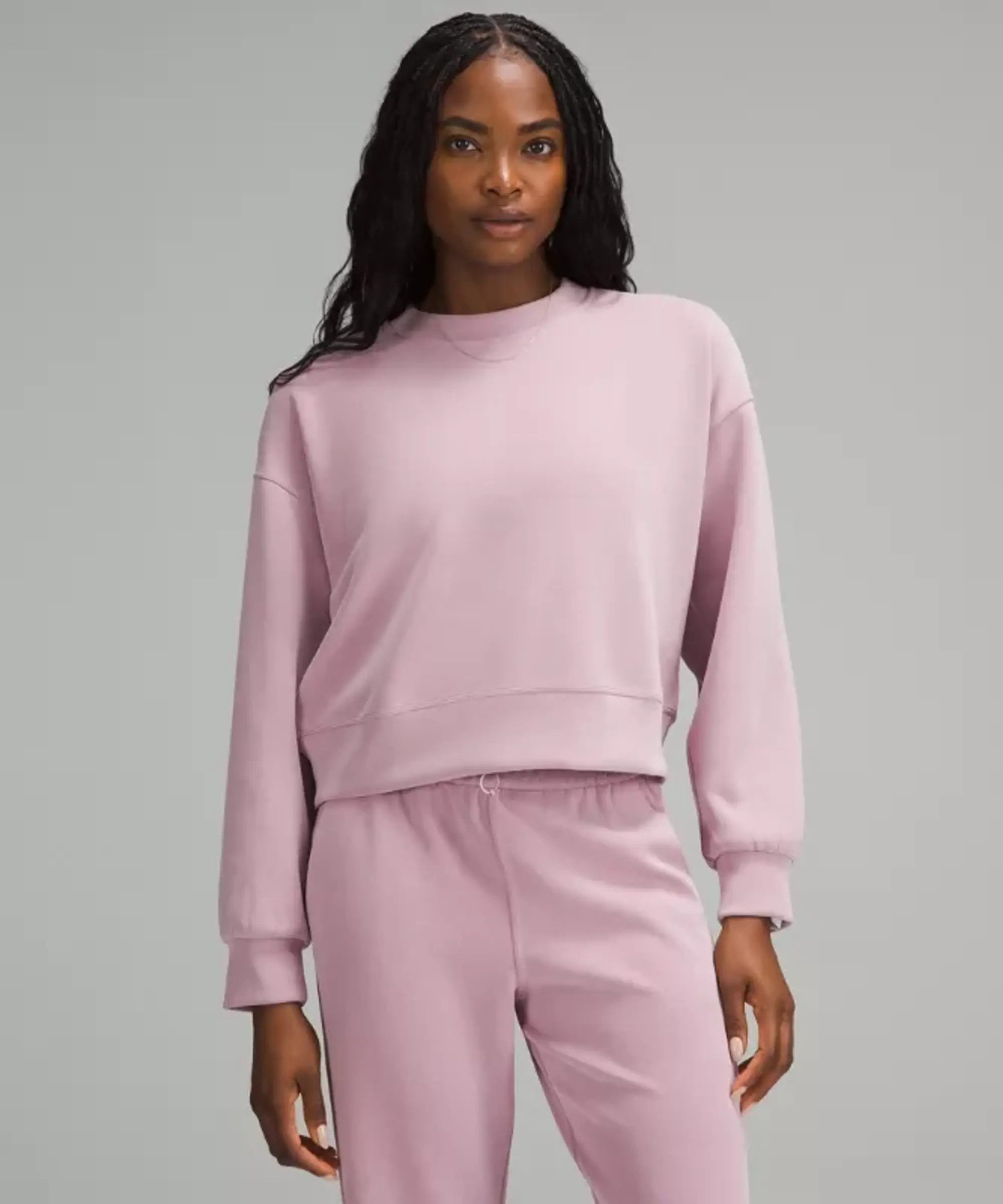 lululemon – Women's Softstreme Perfectly Oversized Cropped Crew Sweatshirt – Color Pink – Size 10