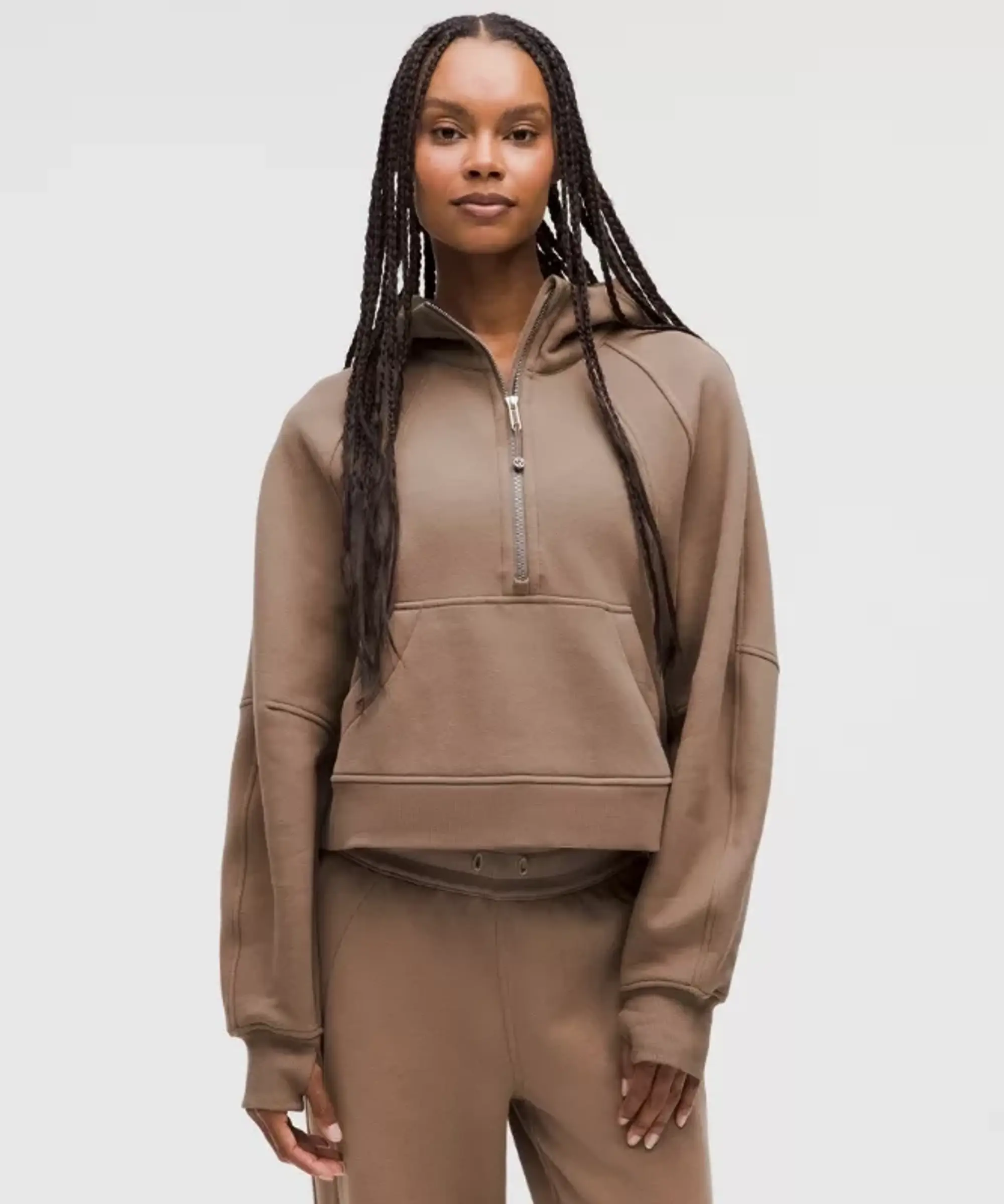 lululemon – Women's Scuba Oversized Half-Zip Hoodie – Color Brown – Size M/L