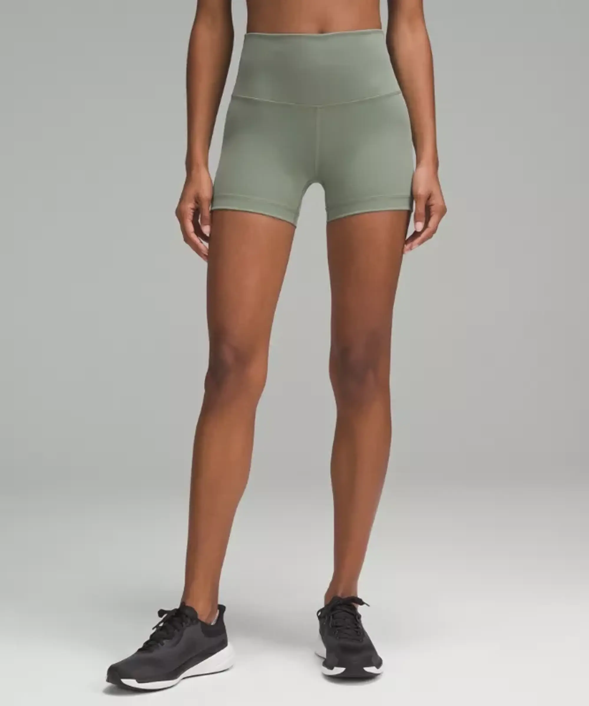 lululemon – Women's Wunder Train High-Rise Shorts – 4" – Color Grey/Green/Pastel – Size 10