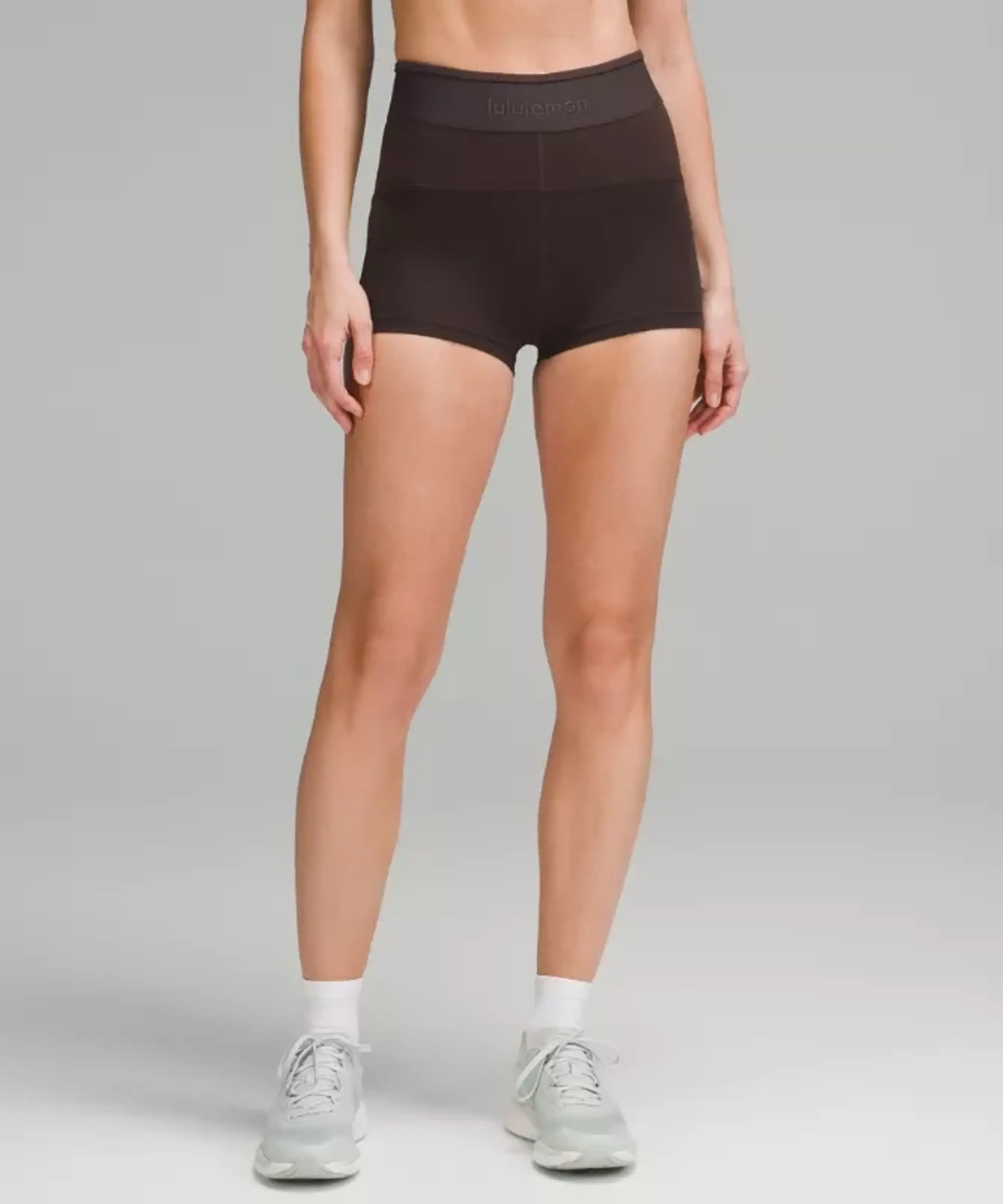 lululemon – Women's License to Train High-Rise Shorts Logo – 2" – Color Brown – Size 10