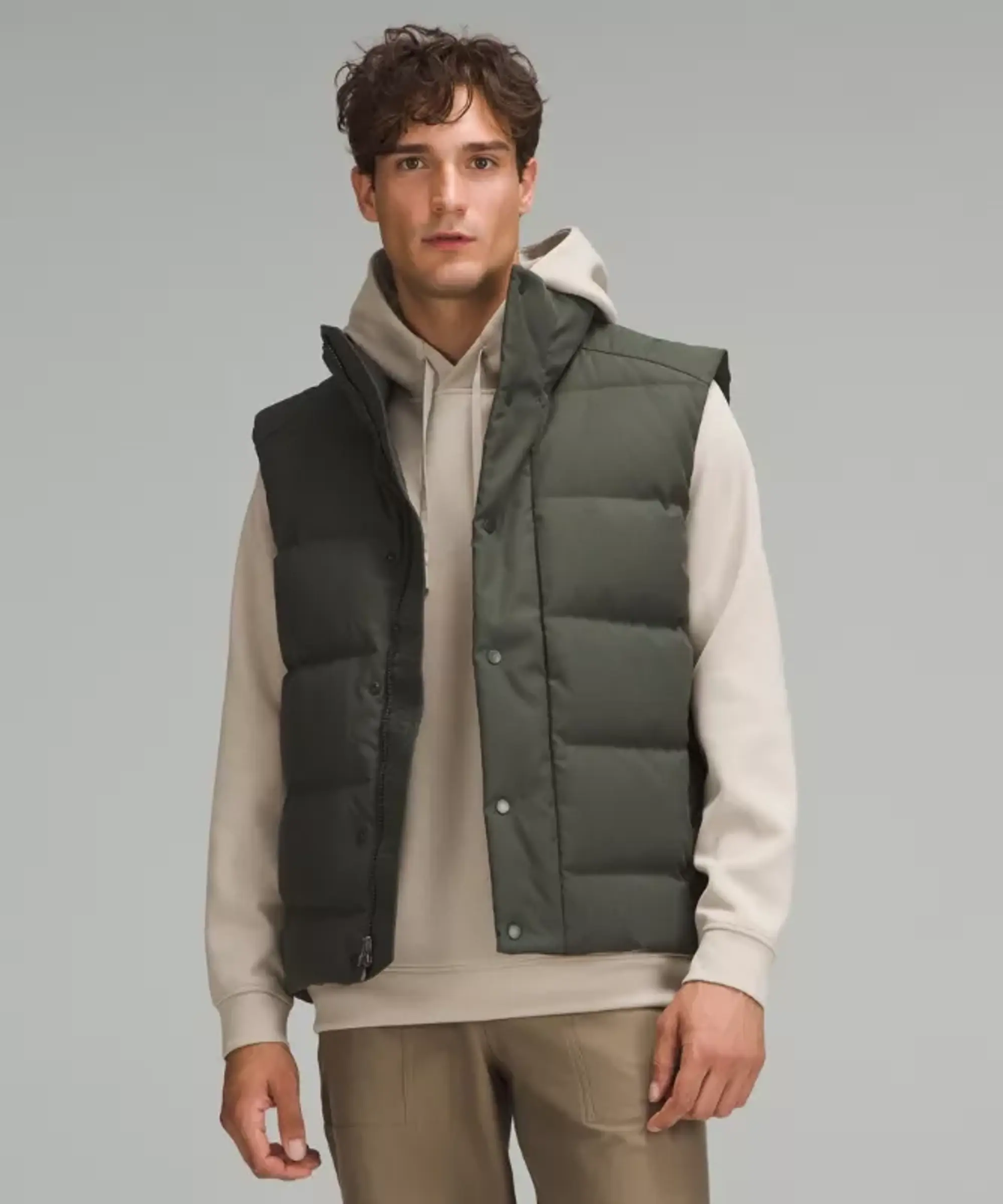lululemon – Men's Wunder Puff 600-Down-Fill Vest Tech Canvas – Color Brown – Size L