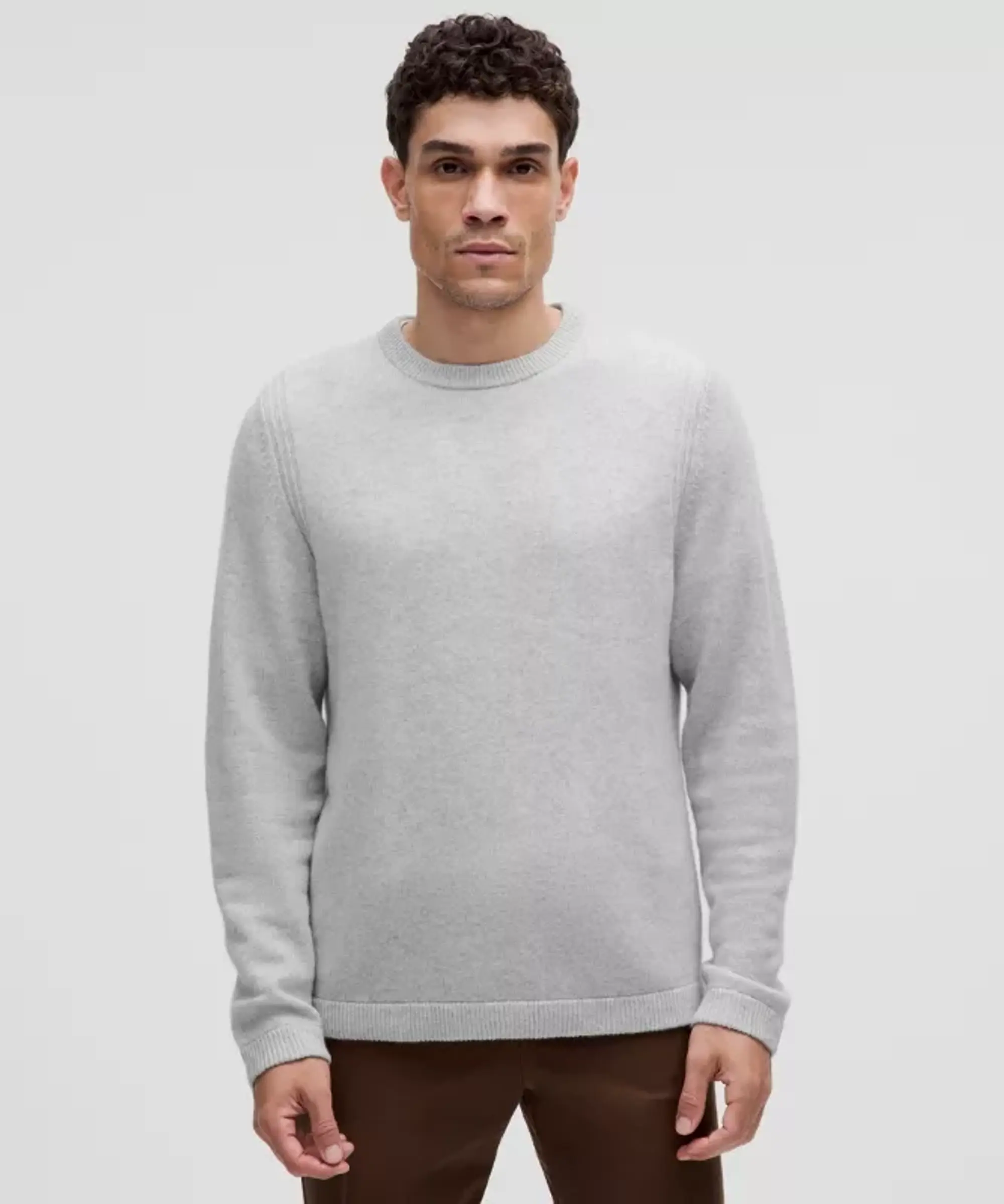 lululemon – Men's New Venture Cashmere Crewneck Sweater – Color Silver/Blue – Size L