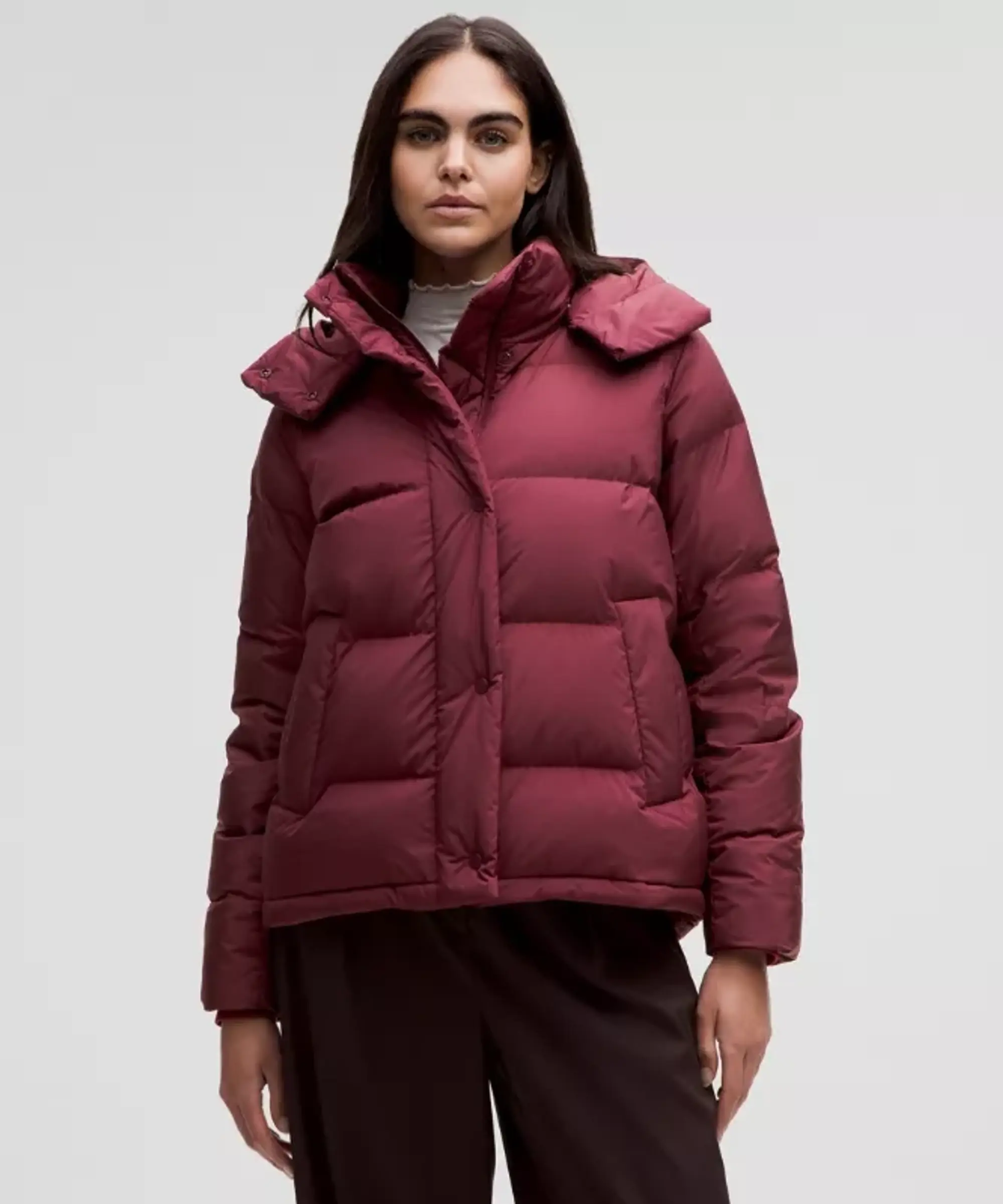 lululemon – Women's Wunder Puff 600-Down-Fill Jacket – Color Red/Burgundy – Size 10