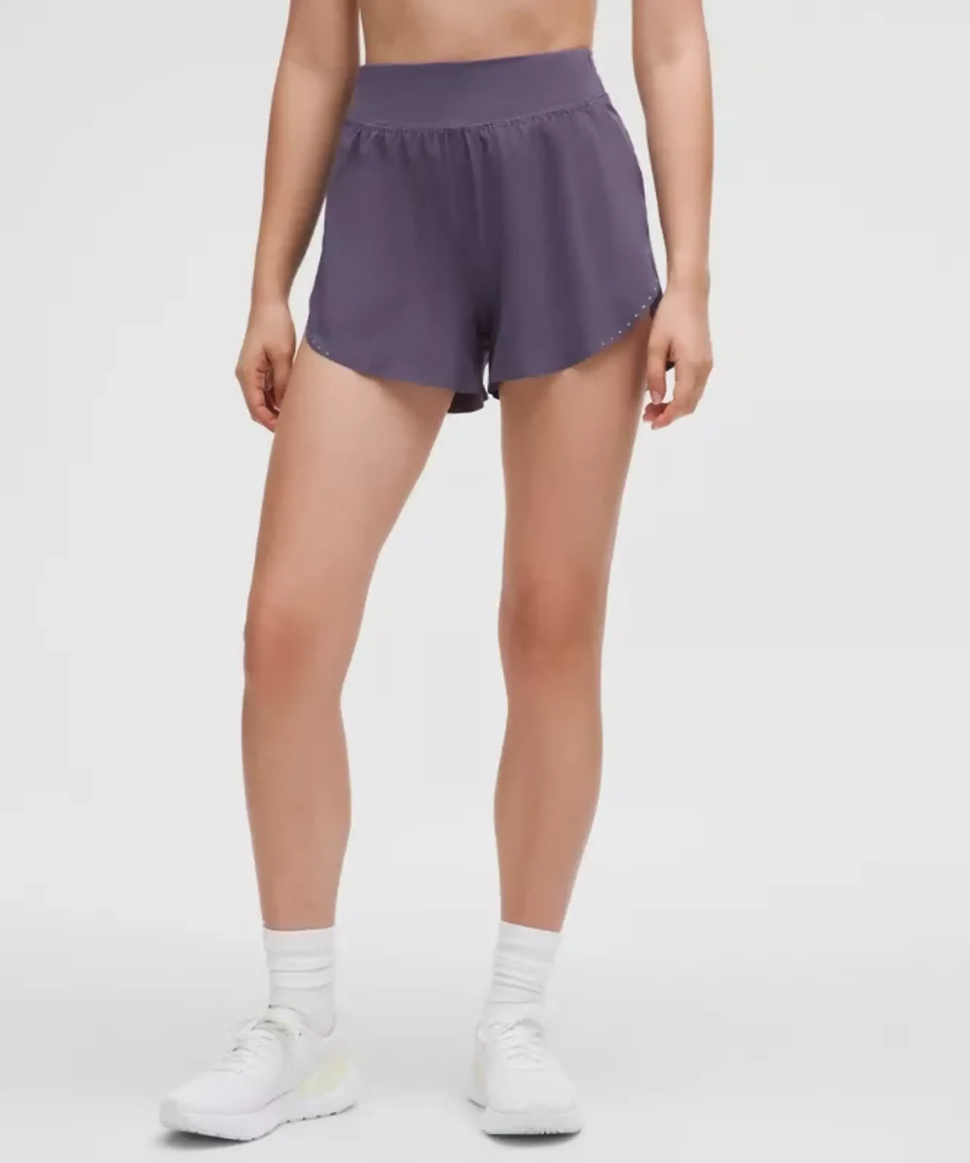 lululemon – Women's Fast and Free Reflective High-Rise Classic-Fit Shorts – 3" – Color Purple – Size 12