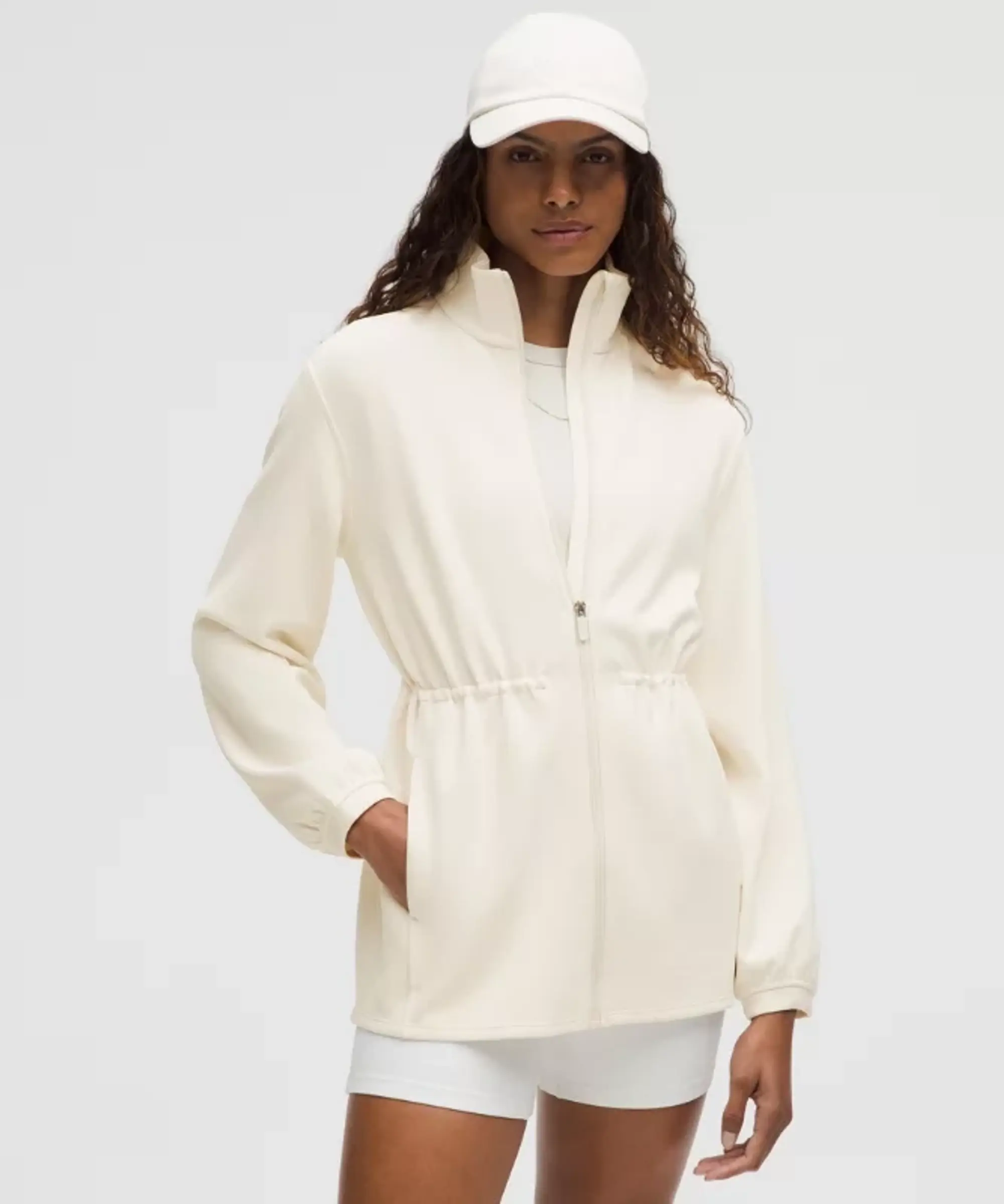 lululemon – Women's Softstreme Cinch-Waist Full-Zip Jacket – Color White – Size L