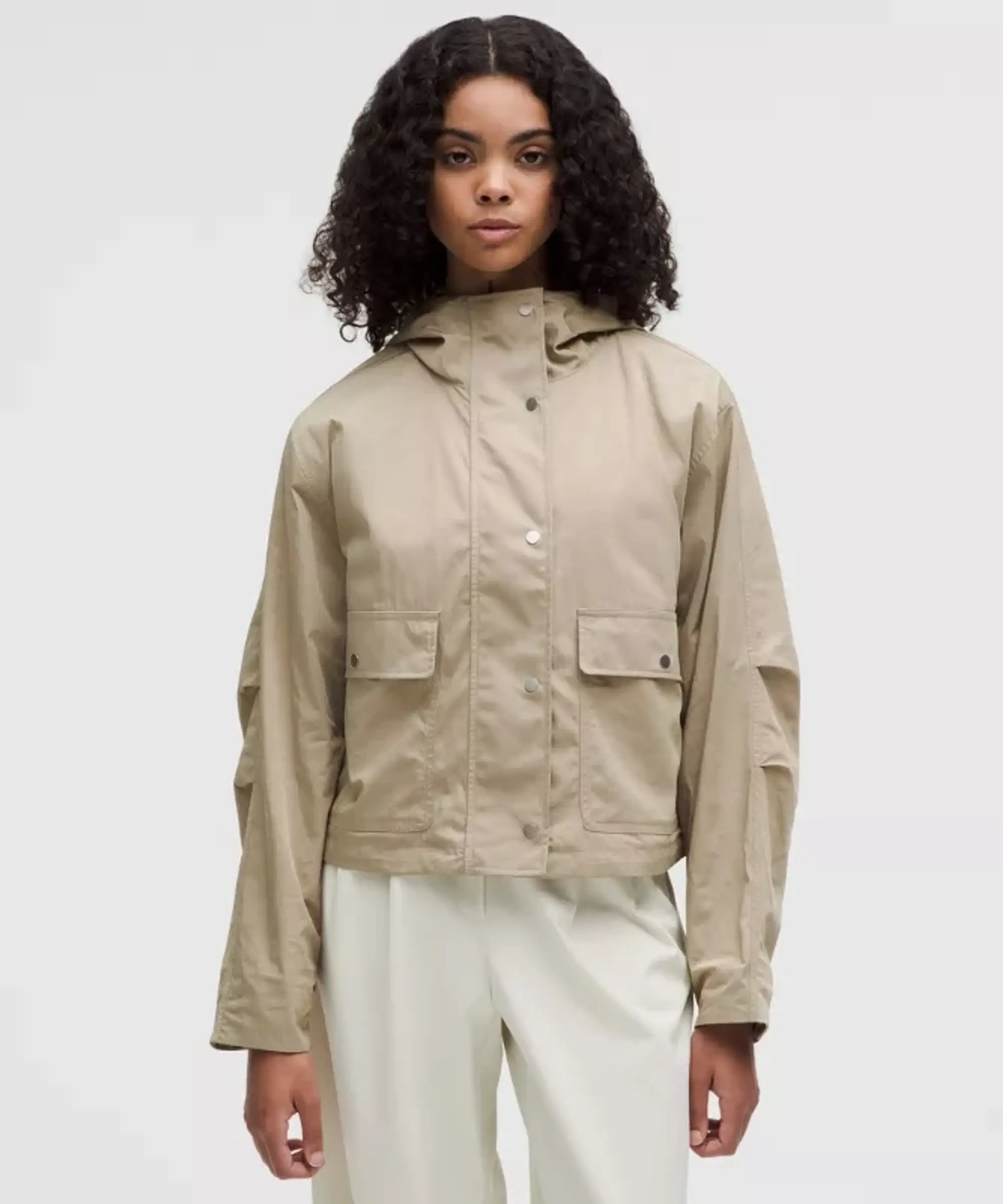 lululemon – Women's Cropped Utility Windbreaker Jacket – Color Brown – Size L