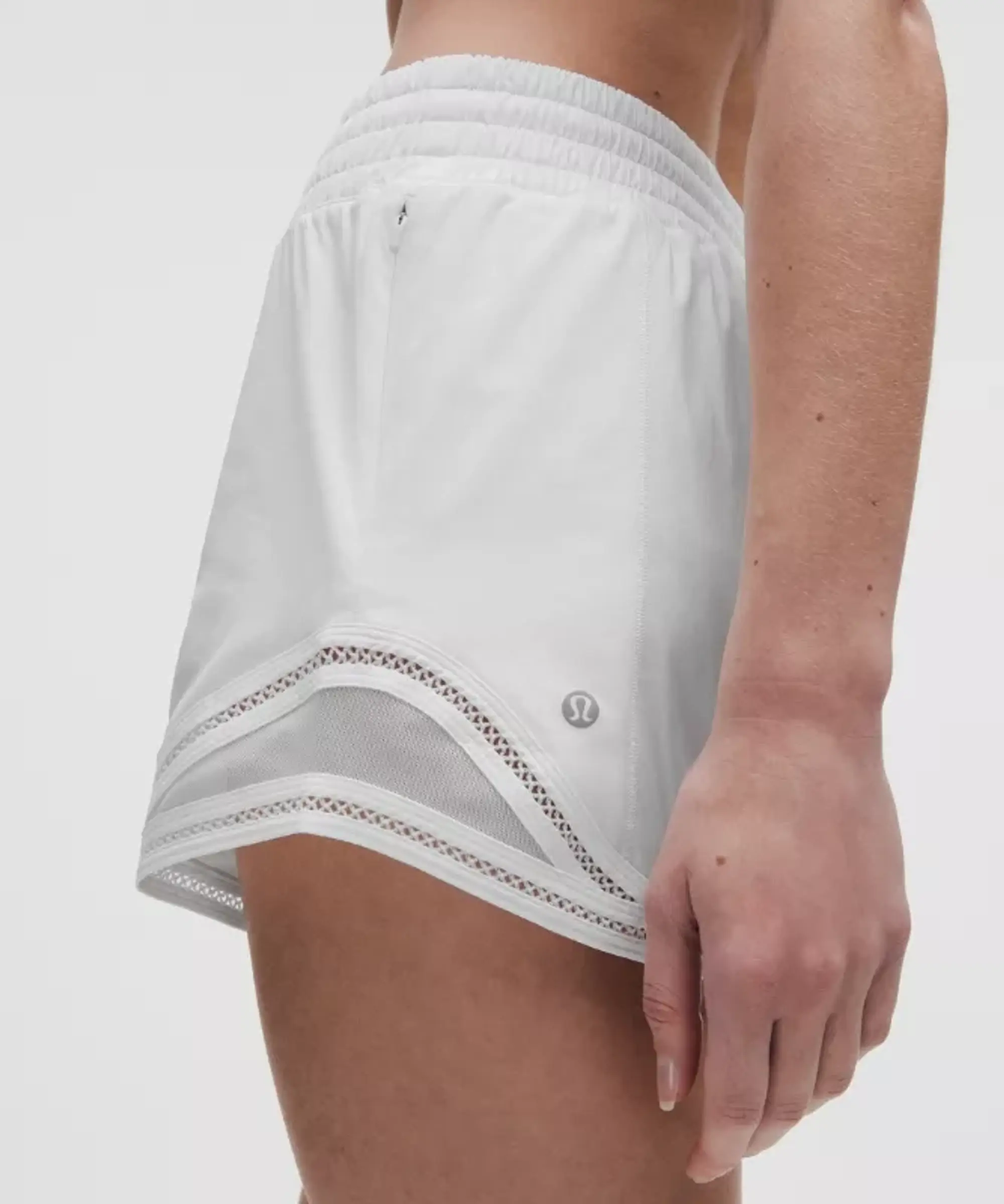 lululemon – Women's Hotty Hot High-Rise Lined Shorts Lace Trim – 4" – Color White – Size 0