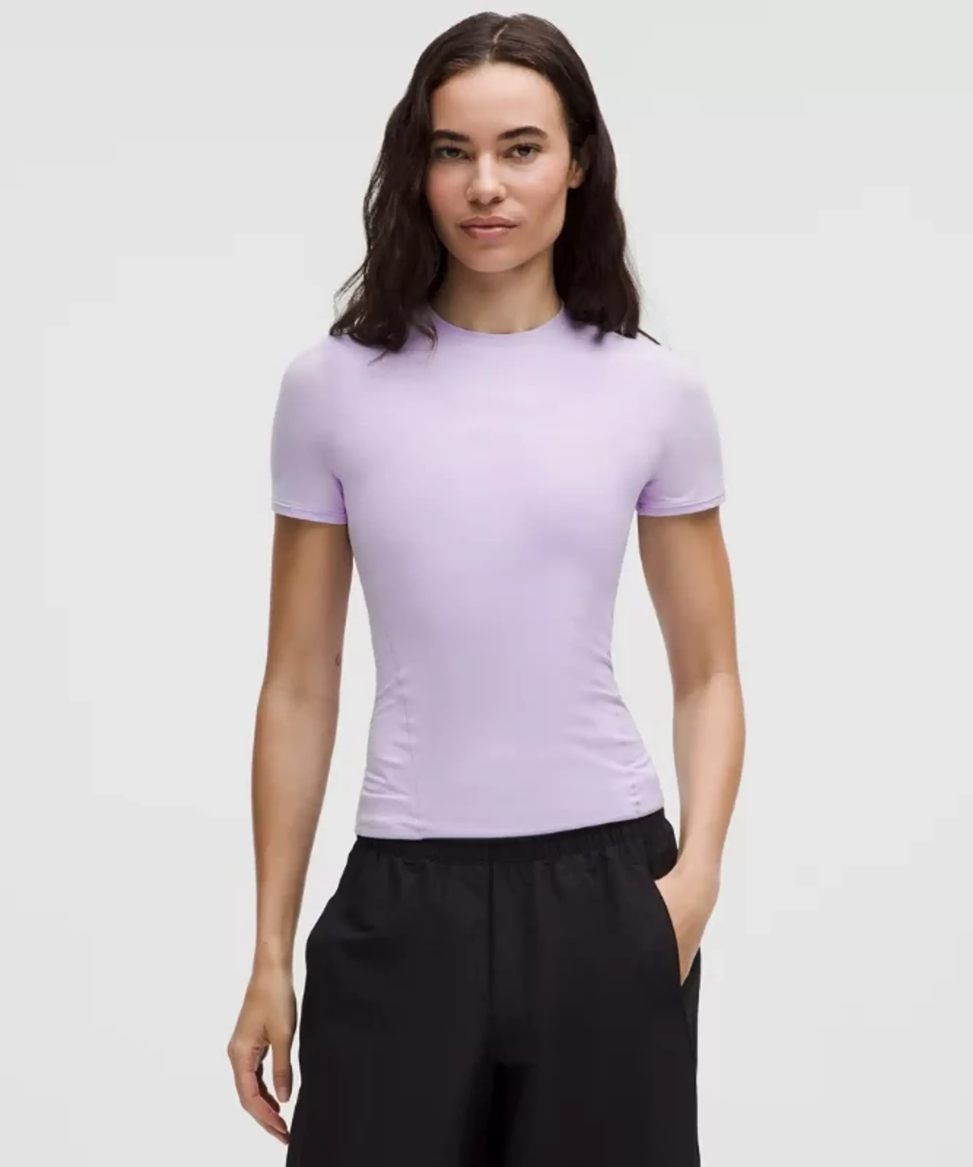 lululemon – Women's Wundermost Ultra-Soft Nulu Hip-Length Crewneck Shirt – Color Purple – Size L