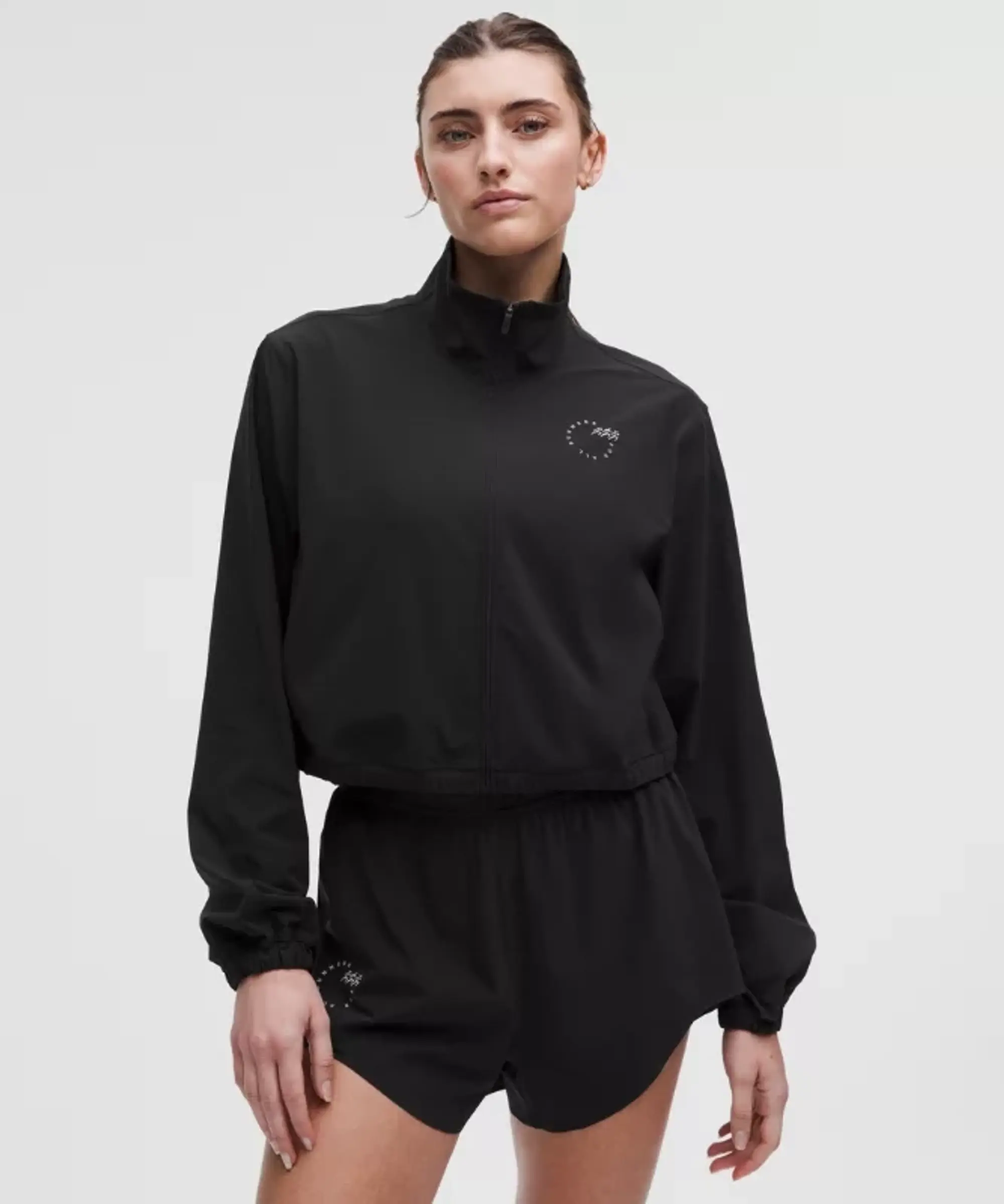 lululemon – Women's Mile Maker Run Crew Graphic Cinch-Hem Jacket – Color Black – Size L