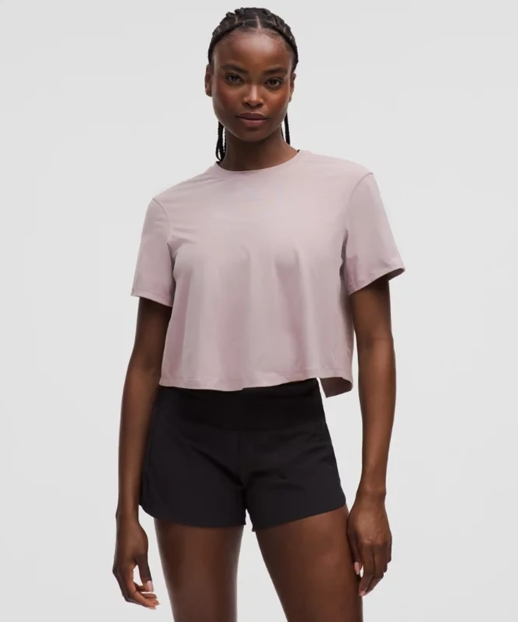 lululemon – Women's Pace Crush Cross-Back Graphic T-Shirt – Color Grey – Size L