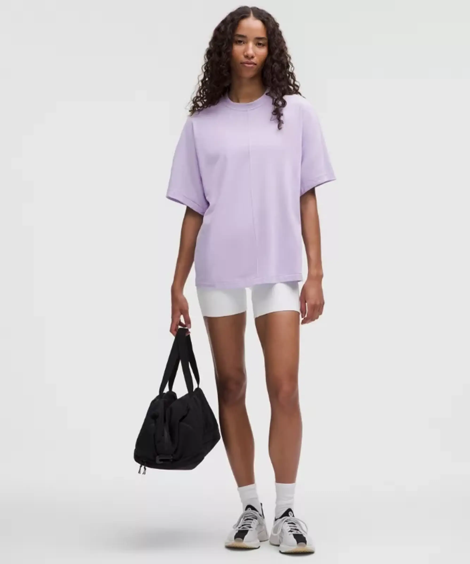 lululemon – Women's Jersey Oversized Dolman Tee Stitch Detail – Color Purple – Size L