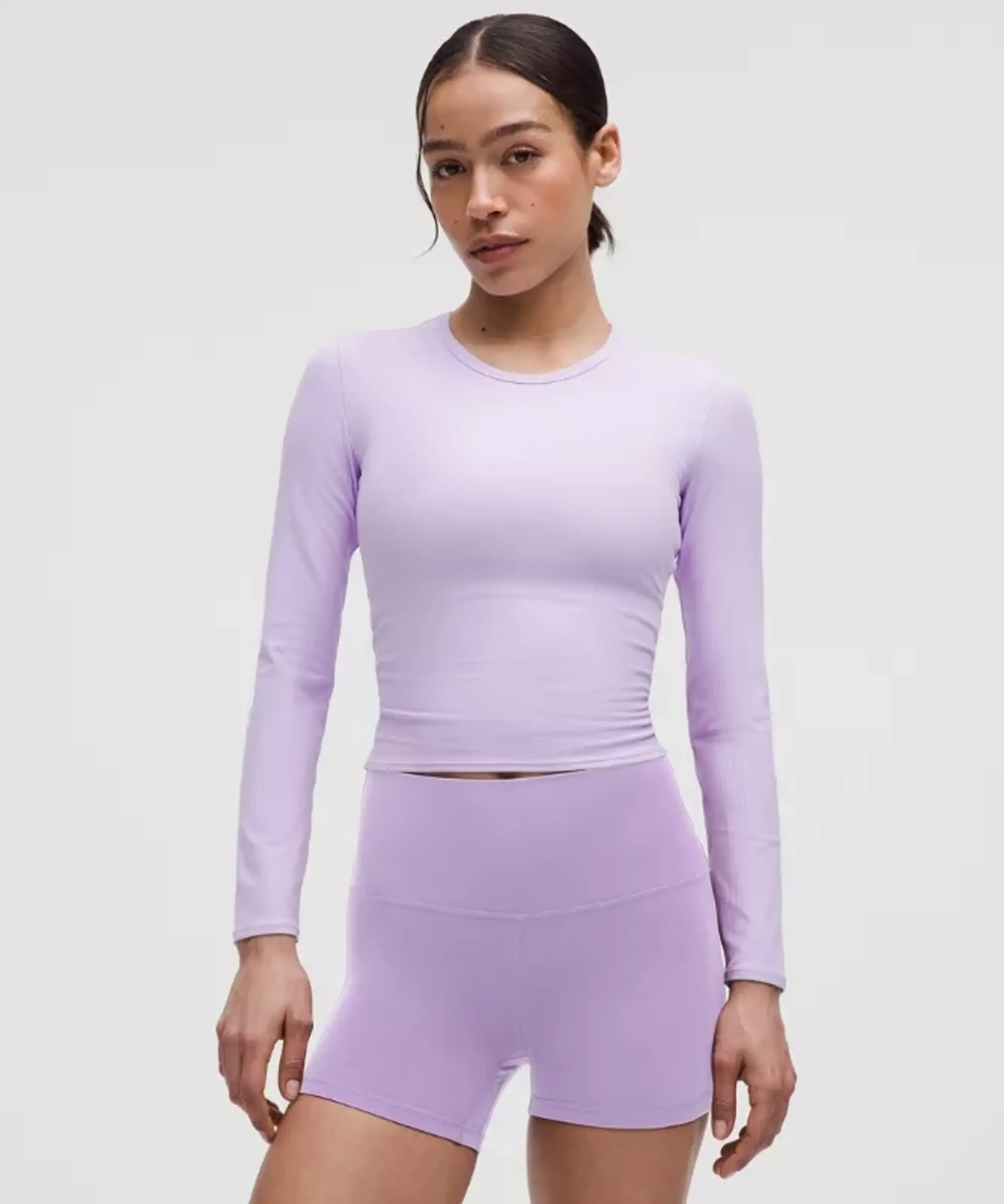 lululemon – Women's All It Takes Back-Twist Ribbed Long-Sleeve Shirt – Color Purple – Size 10