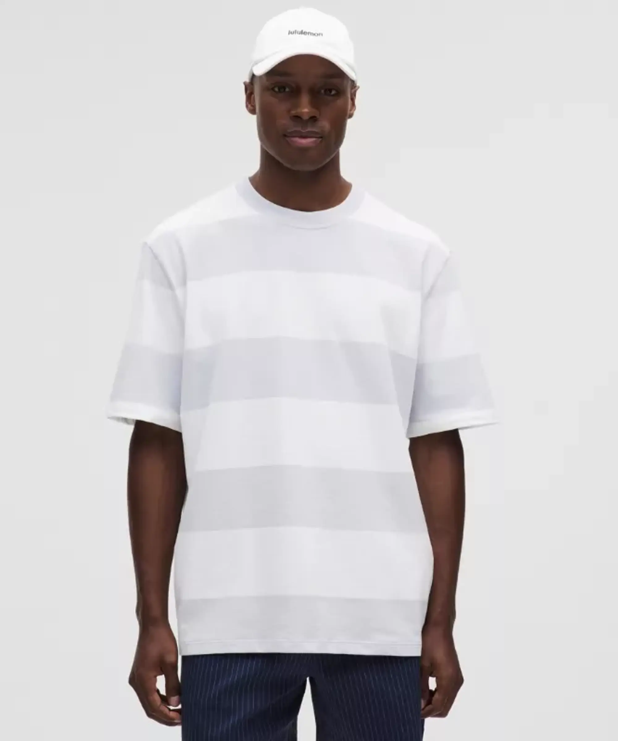 lululemon – Men's Heavyweight Jersey T-Shirt Stripe – Color Blue/White – Size L