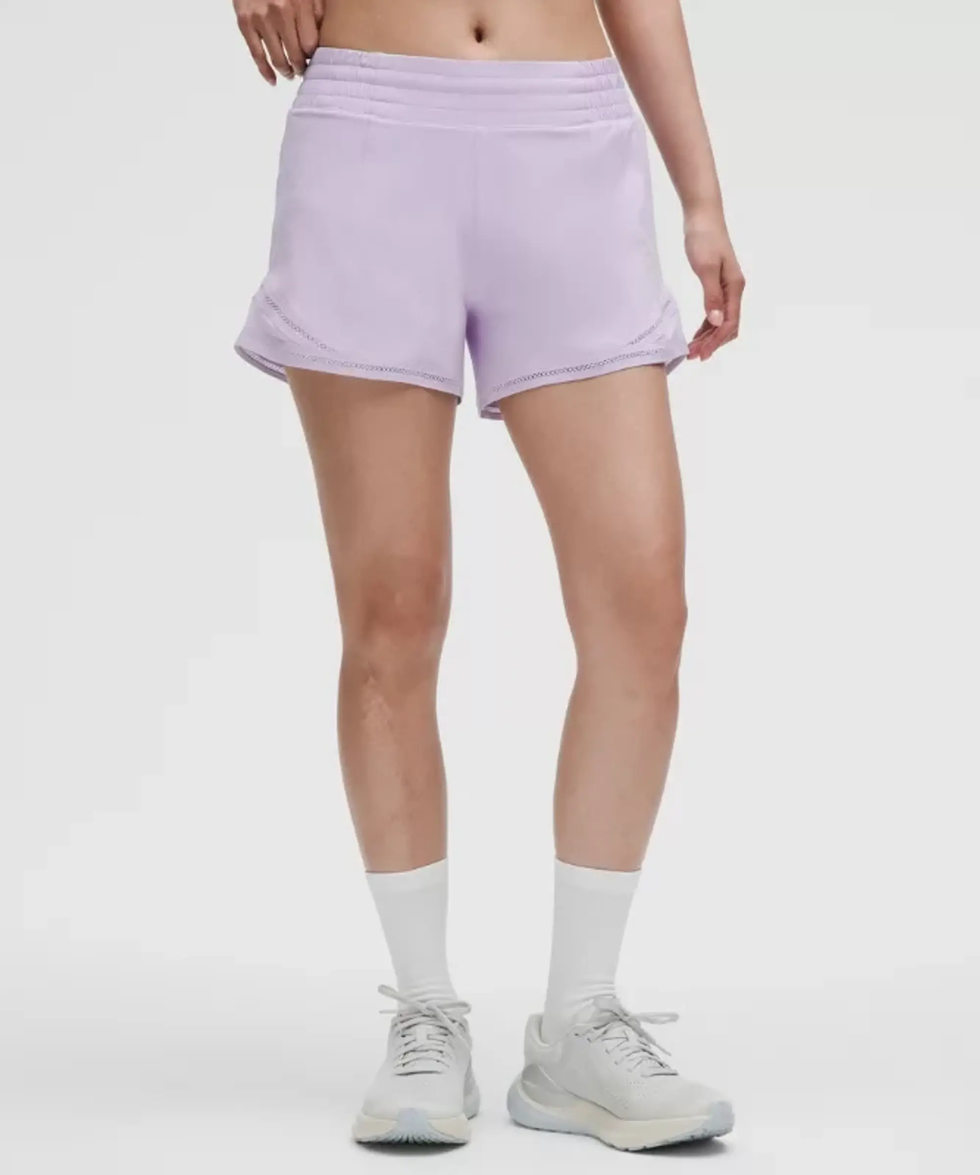 lululemon – Women's Hotty Hot High-Rise Lined Shorts Lace Trim – 4" – Color Purple – Size 0
