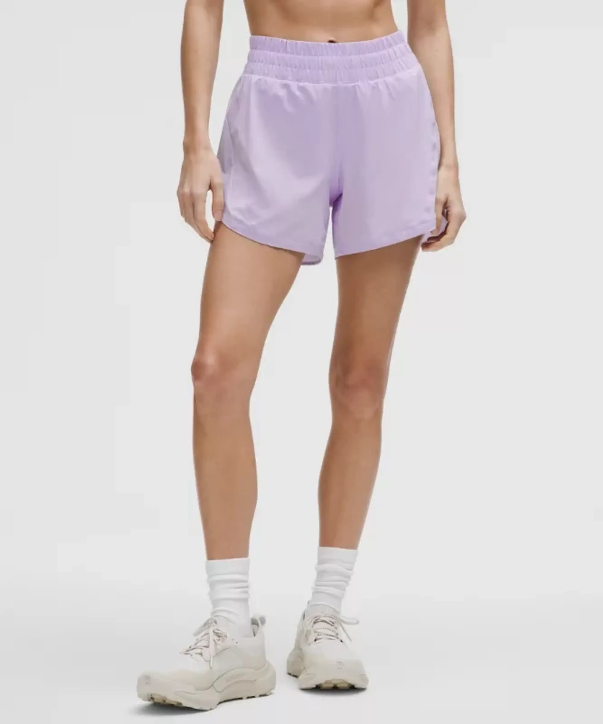 lululemon – Women's Track That High-Rise Lined Shorts – 5" – Color Purple – Size 0