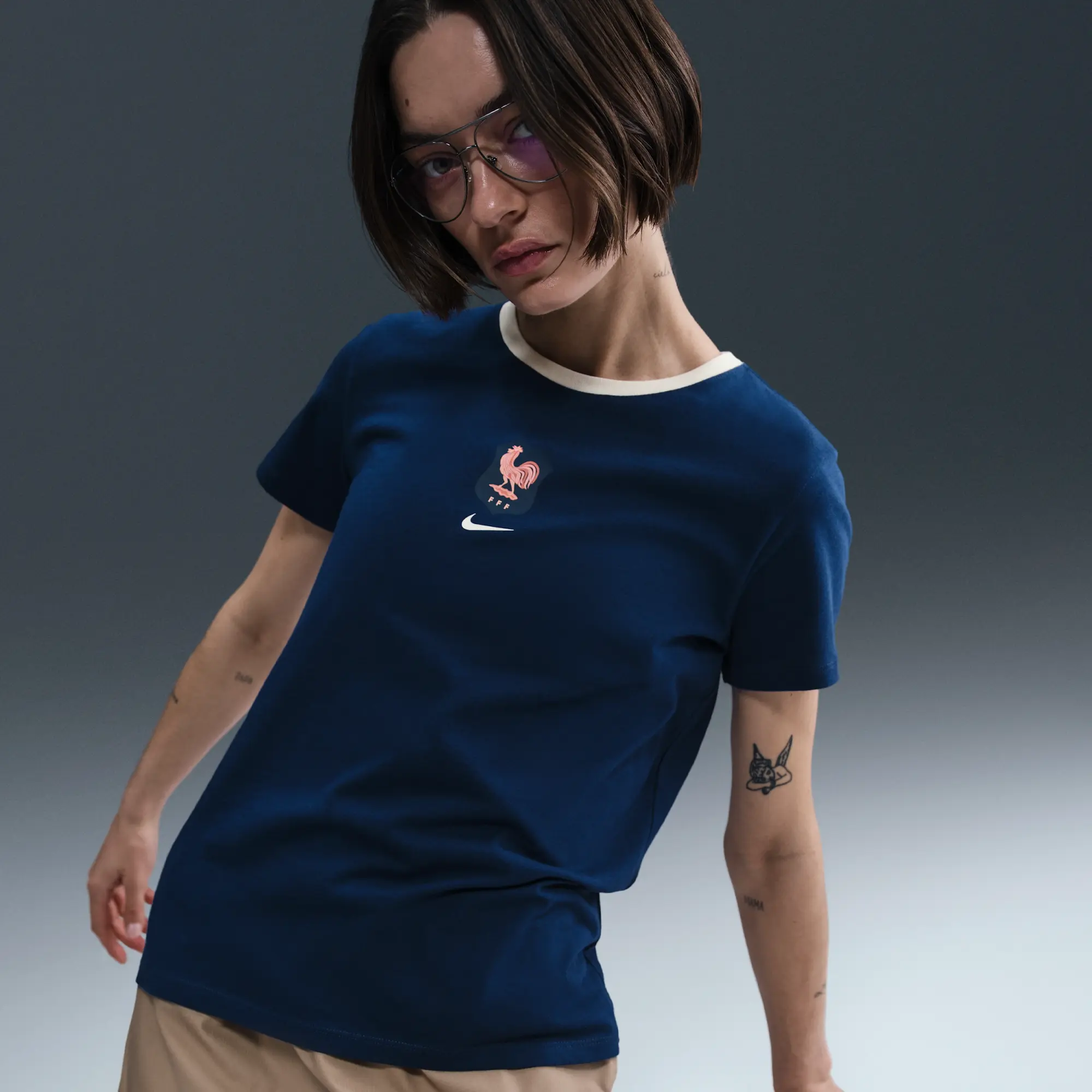 FFF Women's Nike Football T-Shirt - Blue - Cotton