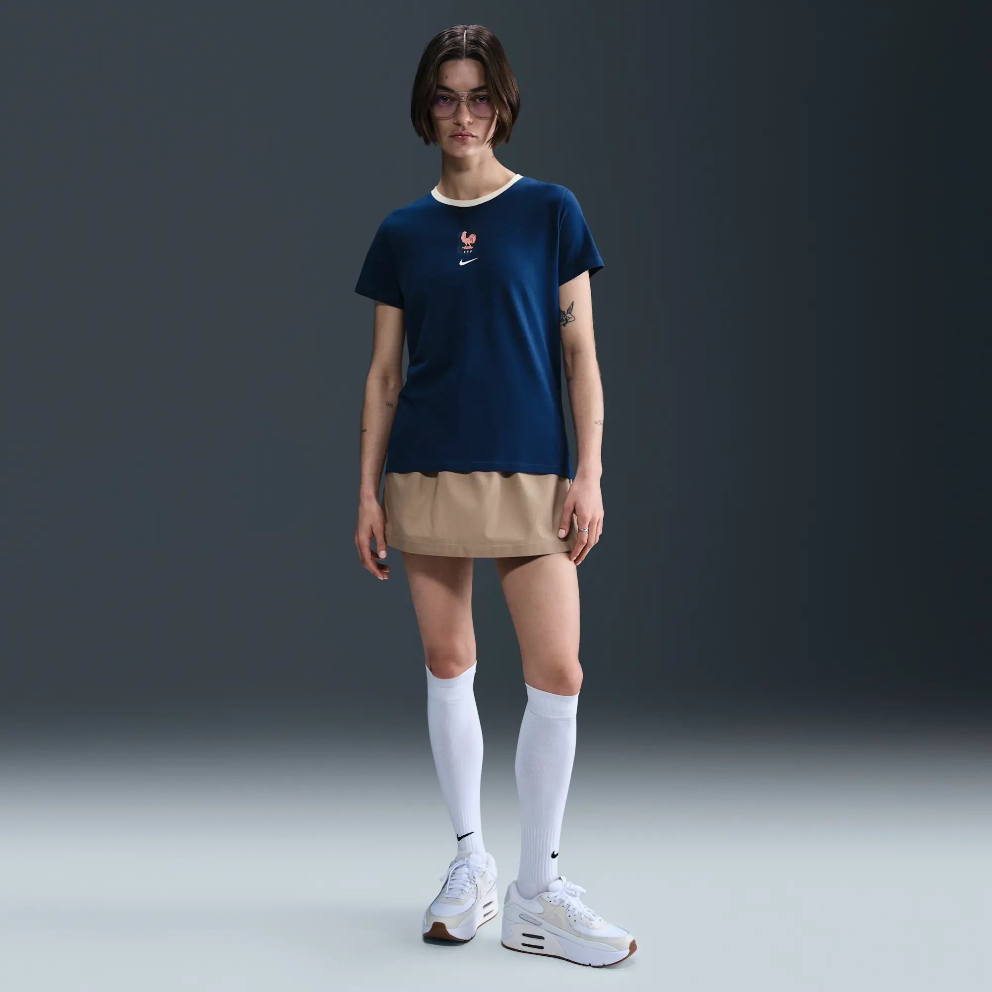 FFF Women's Nike Football T-Shirt - Blue - Cotton