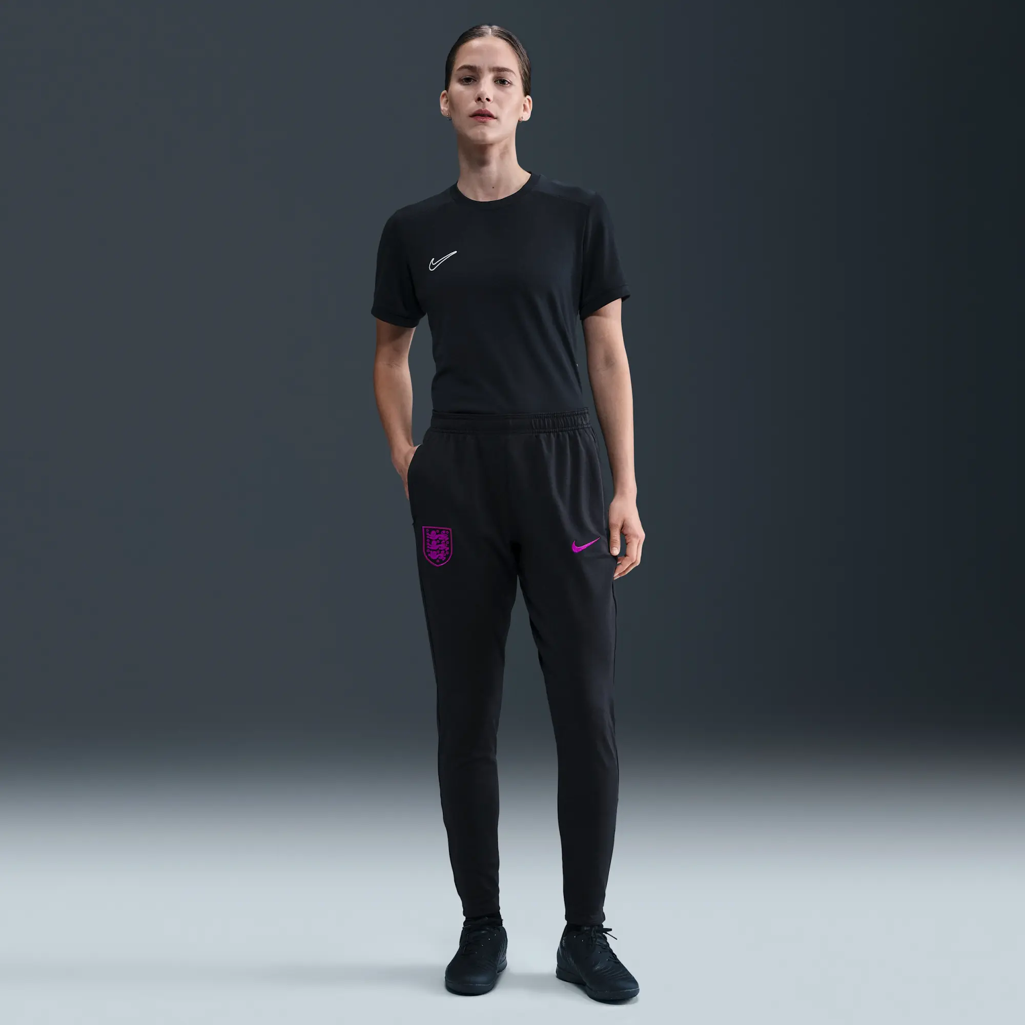 England Strike Women's Nike Dri-FIT Football Knit Pants - Black - Sustainable Materials
