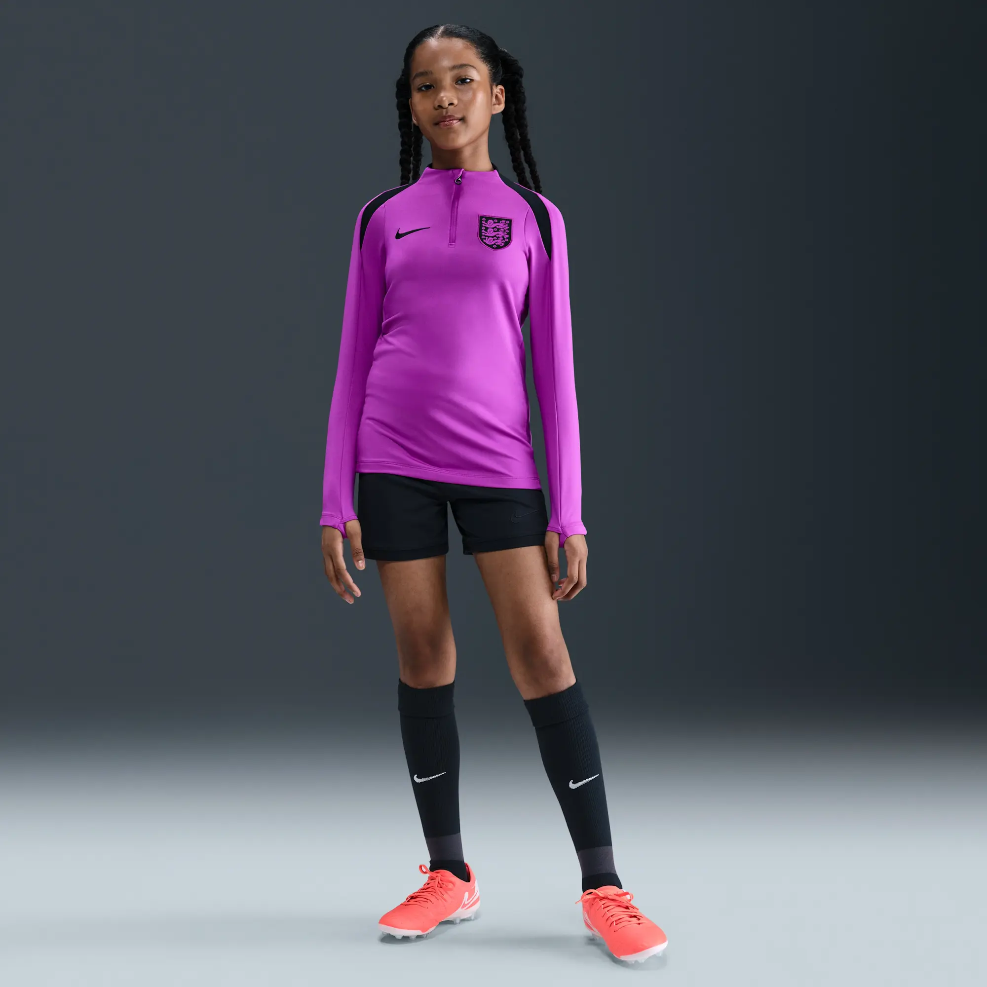 England Strike Older Kids' Nike Dri-FIT Football Drill Top - Purple - Polyester/Elastane