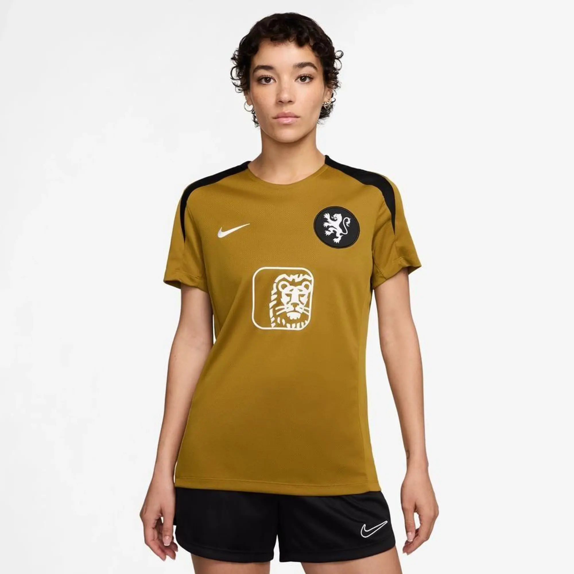 Holland Training T-Shirt Dri-Fit Strike Women's Euro 2025 - Gold Suede/Black/White Women - ['Gold']