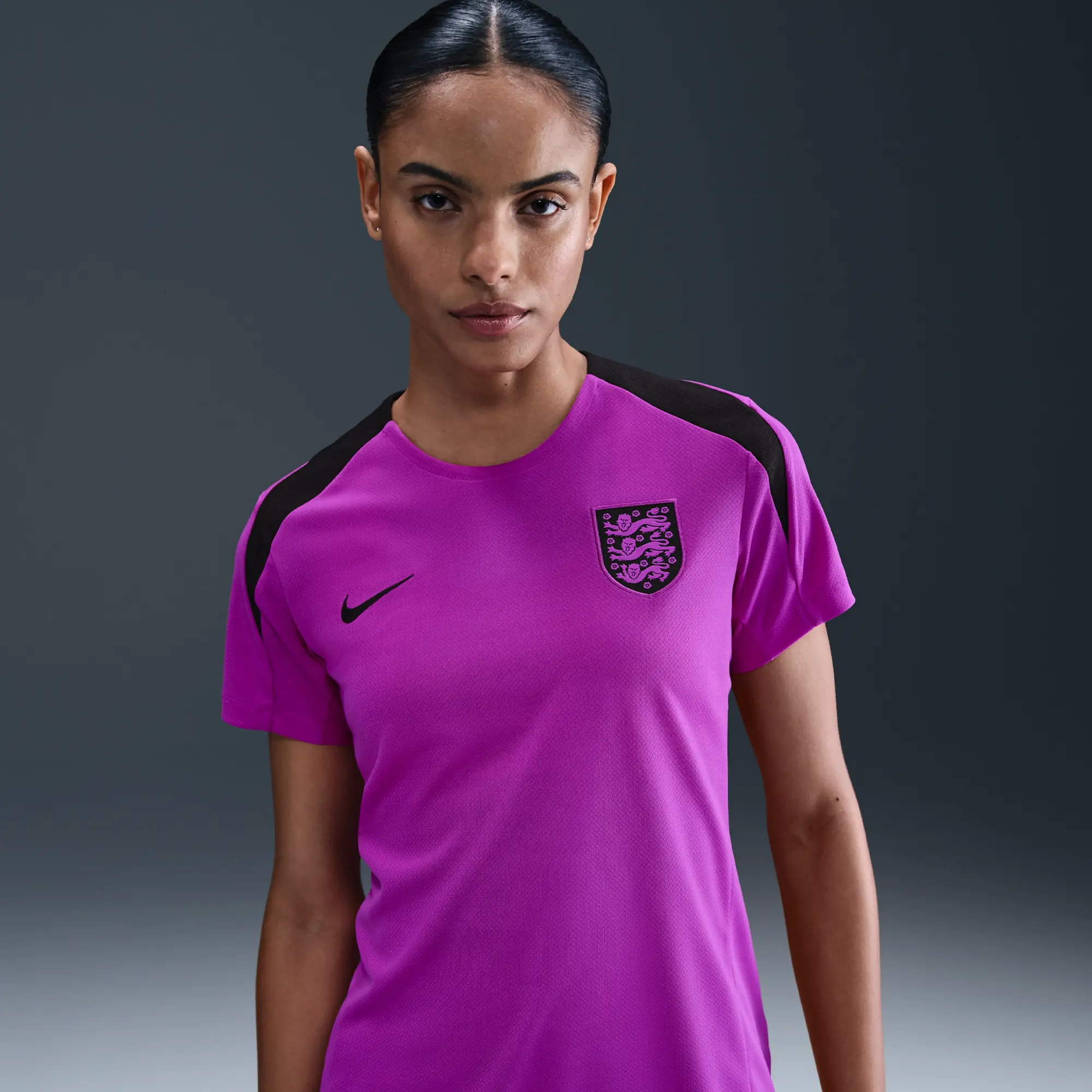 England Strike Women's Nike Dri-FIT Football Short-Sleeve Top - Purple - Recycled Polyester