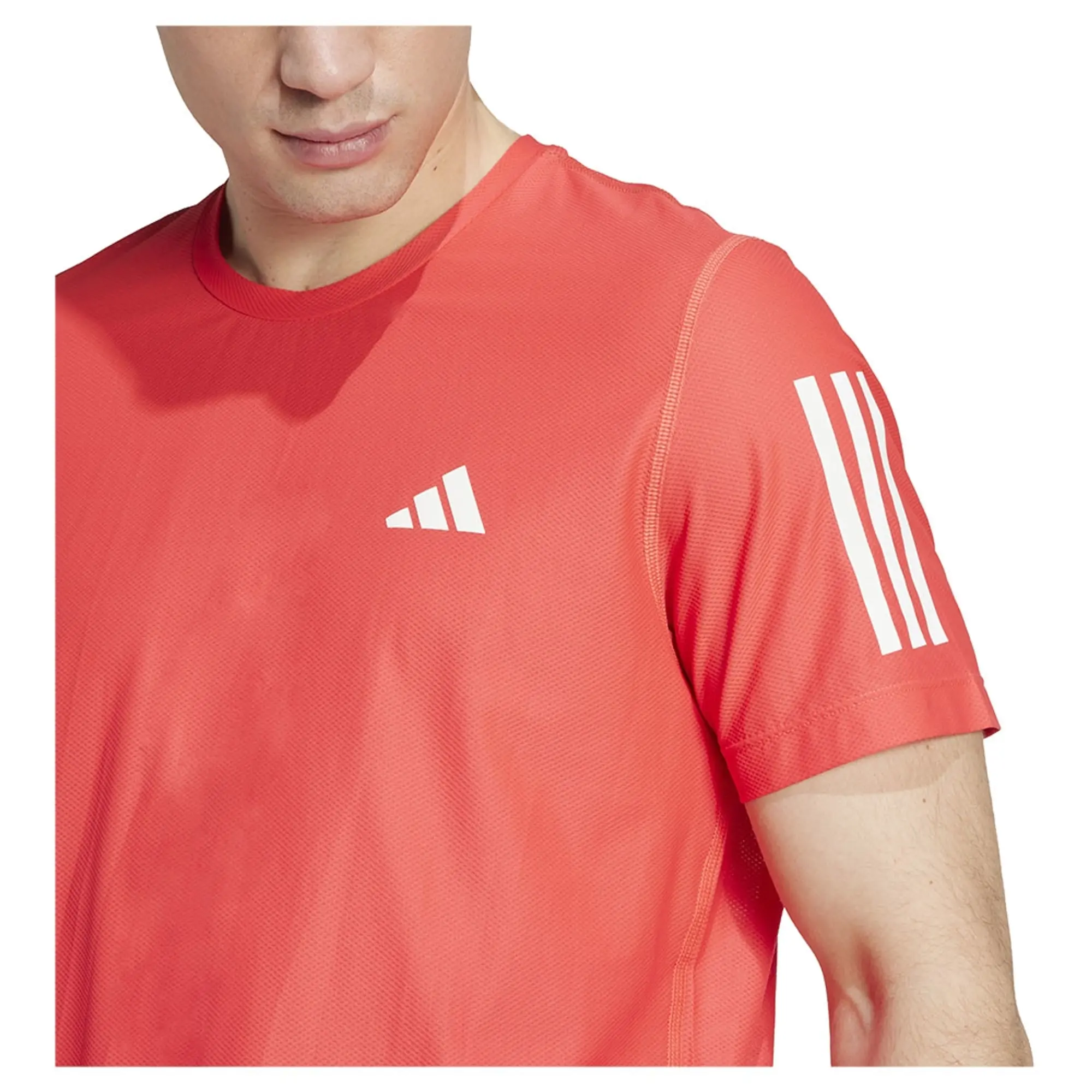 adidas Own The Run Tee Running Shirt Men - Coral