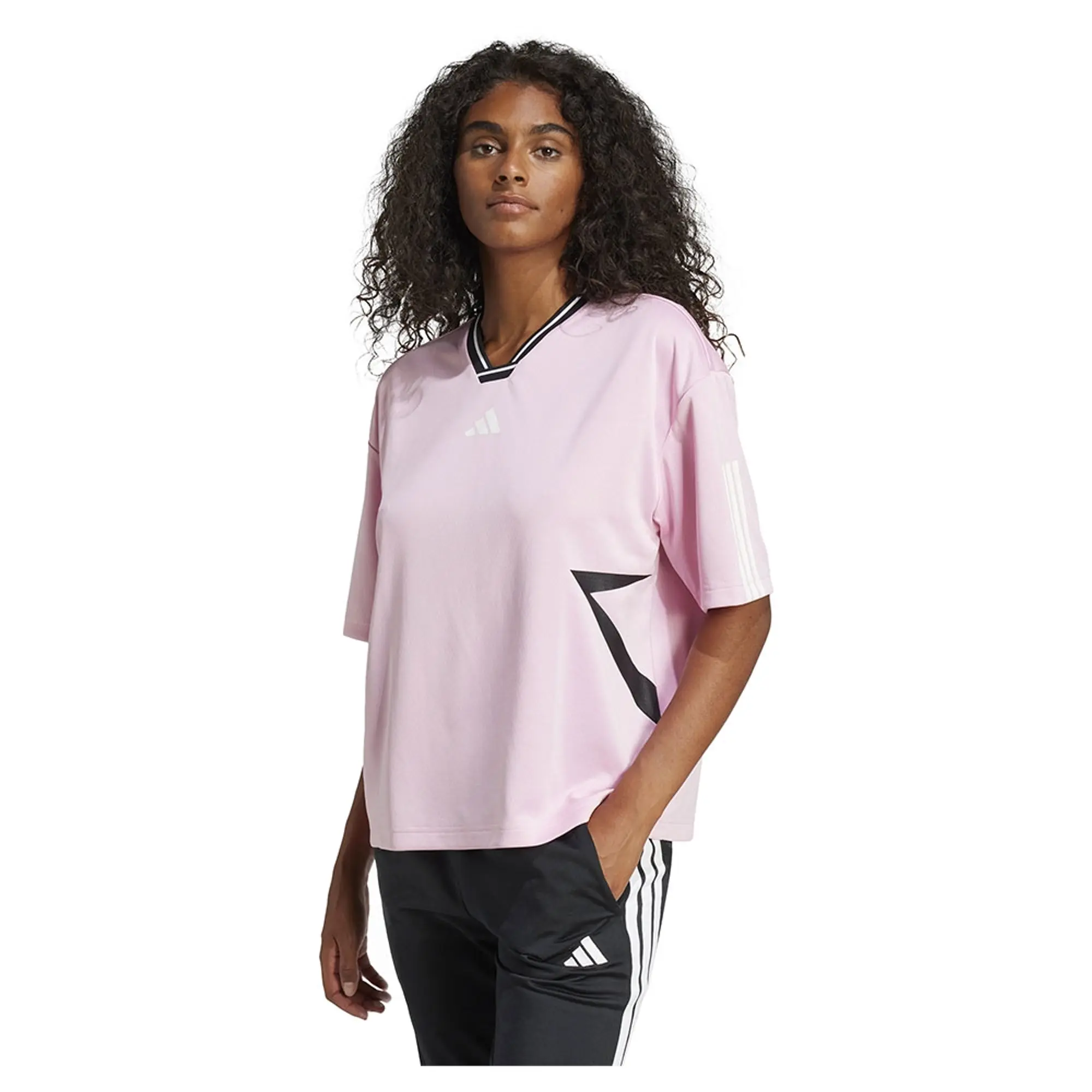 Adidas Tiro Cut 3 Stripes Colorblock  - True Pink / Black / White