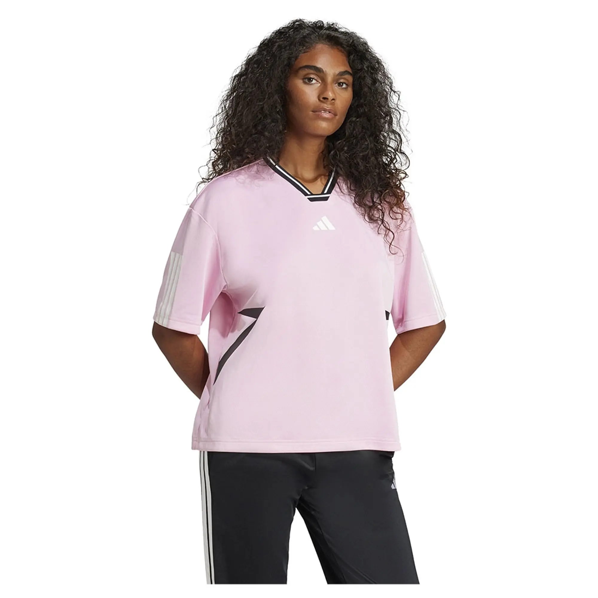 Adidas Tiro Cut 3 Stripes Colorblock  - True Pink / Black / White