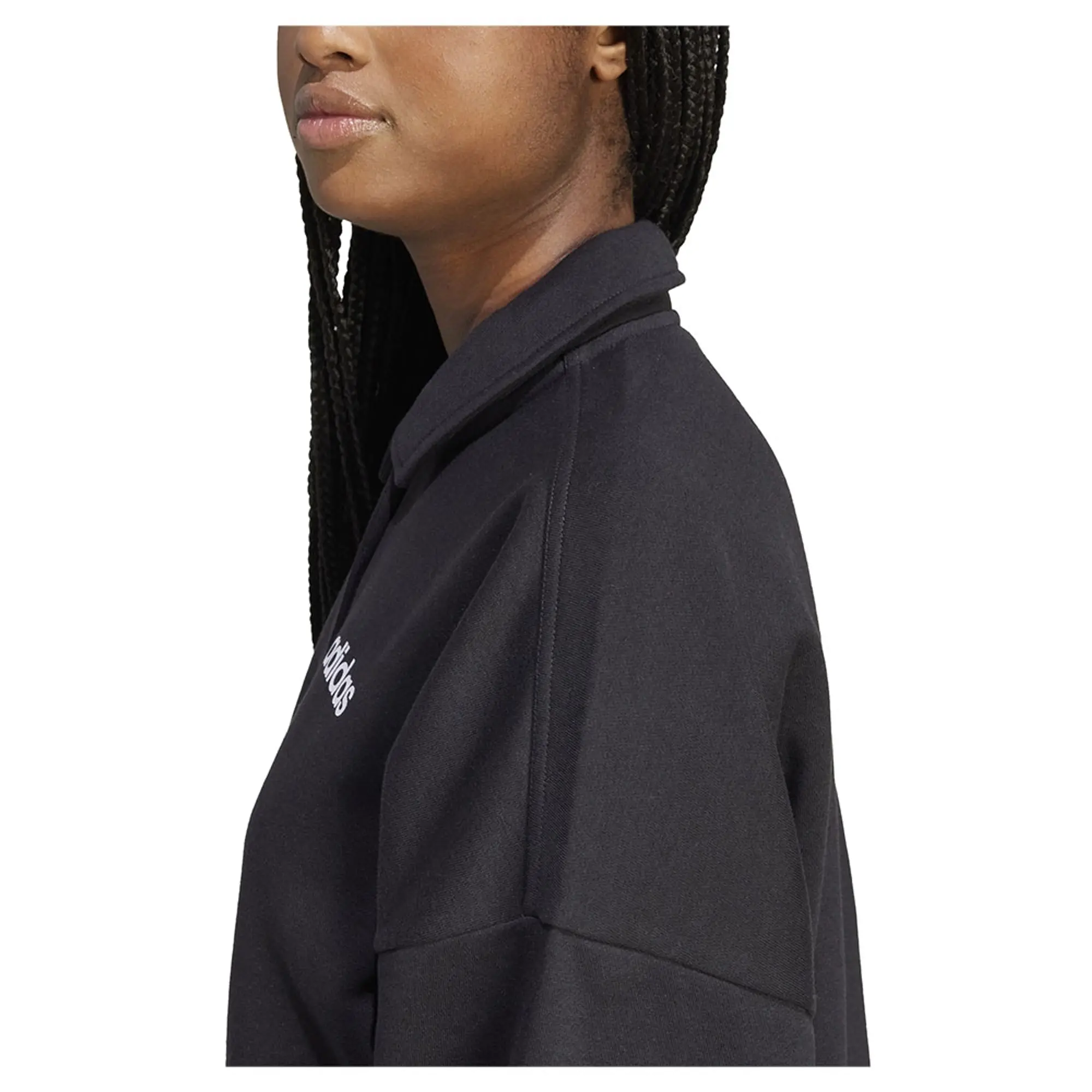 Adidas Essentials Linear Fleece Polo Sweatshirt