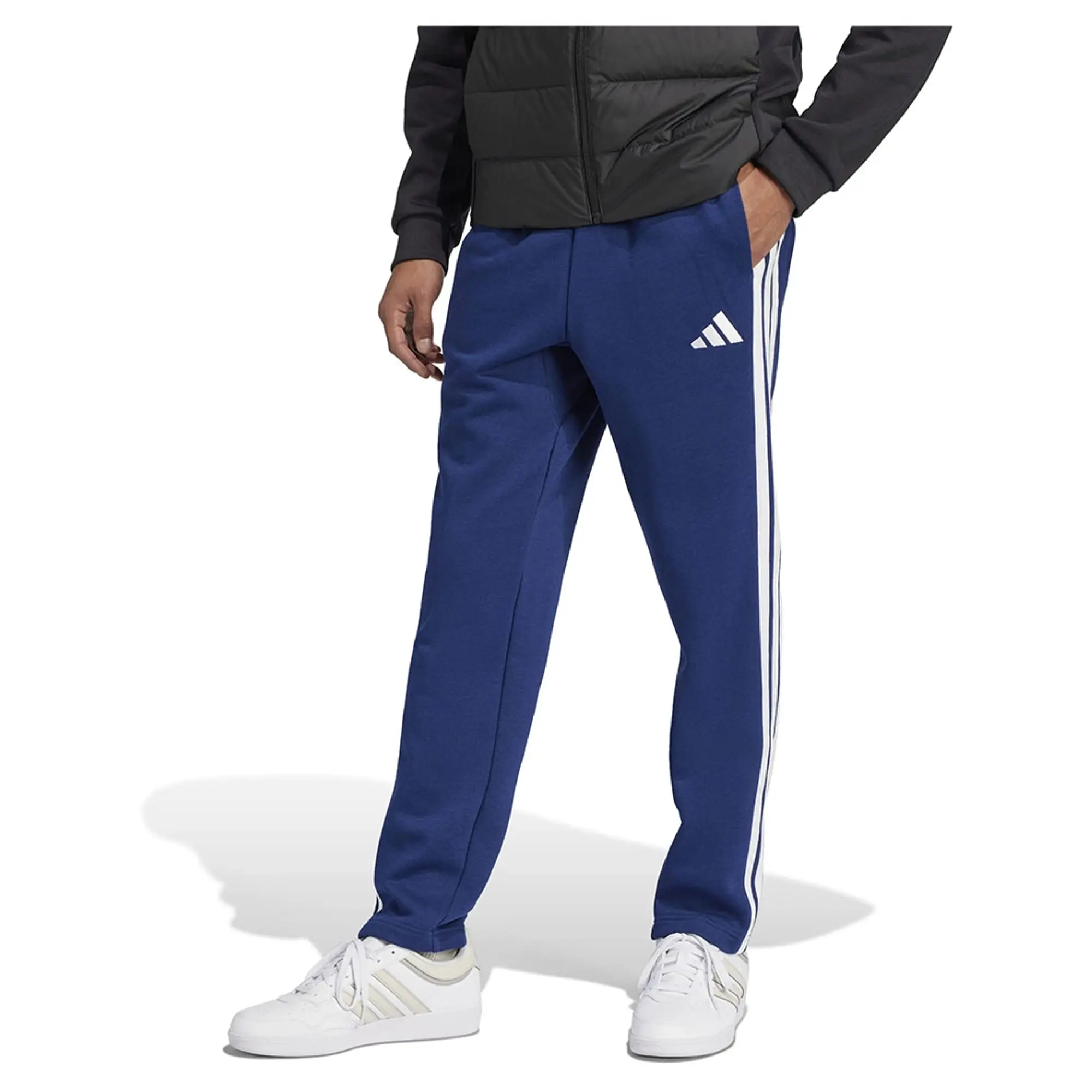 Adidas Essentials 3 Stripes Open Hem Fleece Joggers