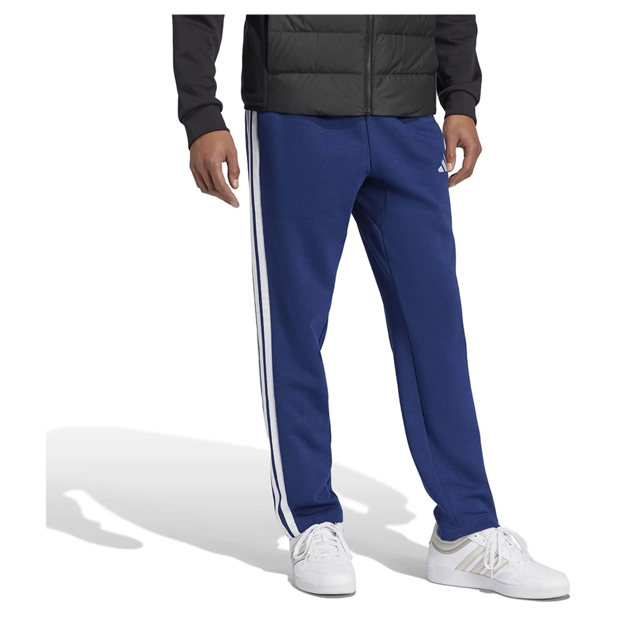 Adidas Essentials 3 Stripes Open Hem Fleece Joggers