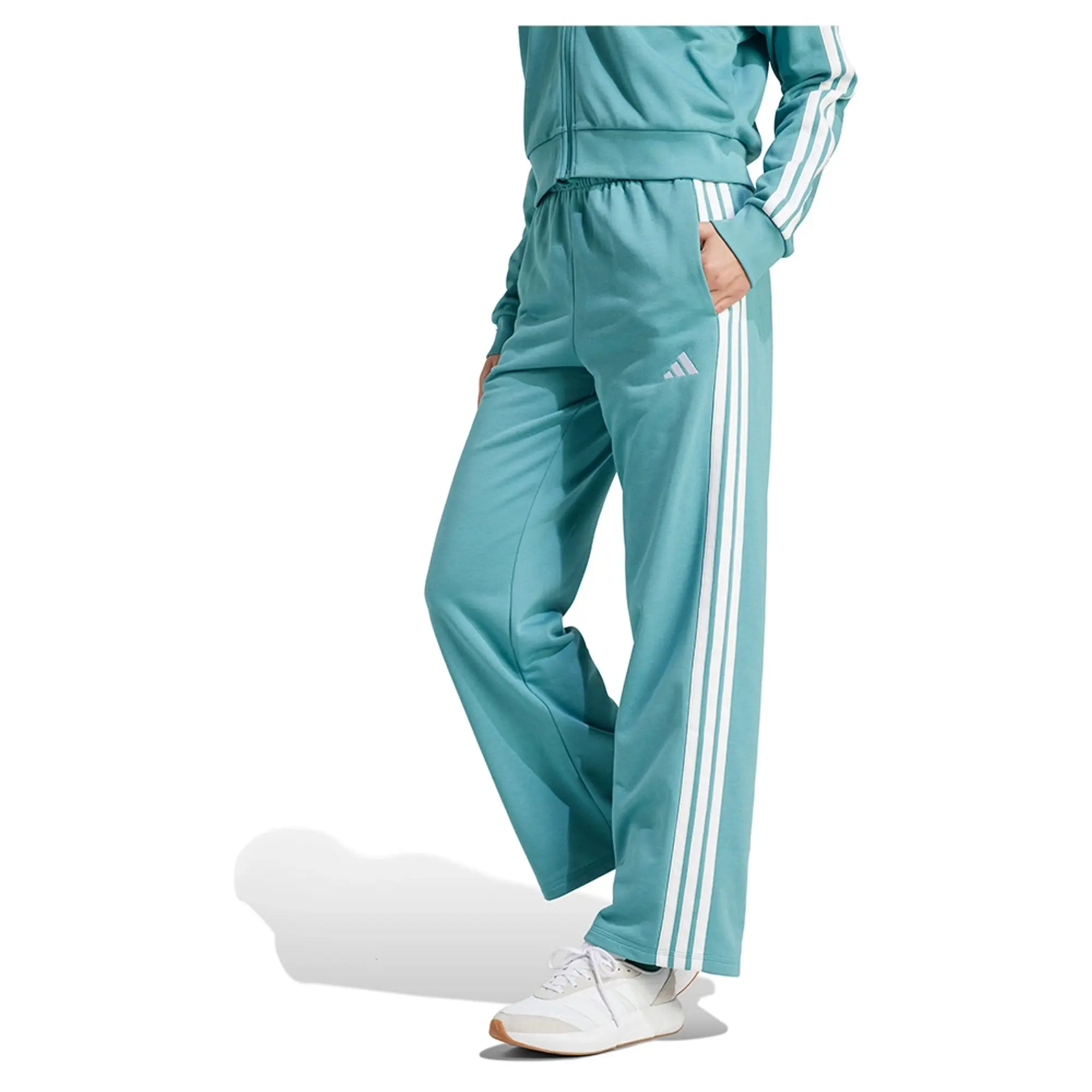 Adidas Essentials 3 Stripes Open Hem French Terry Joggers