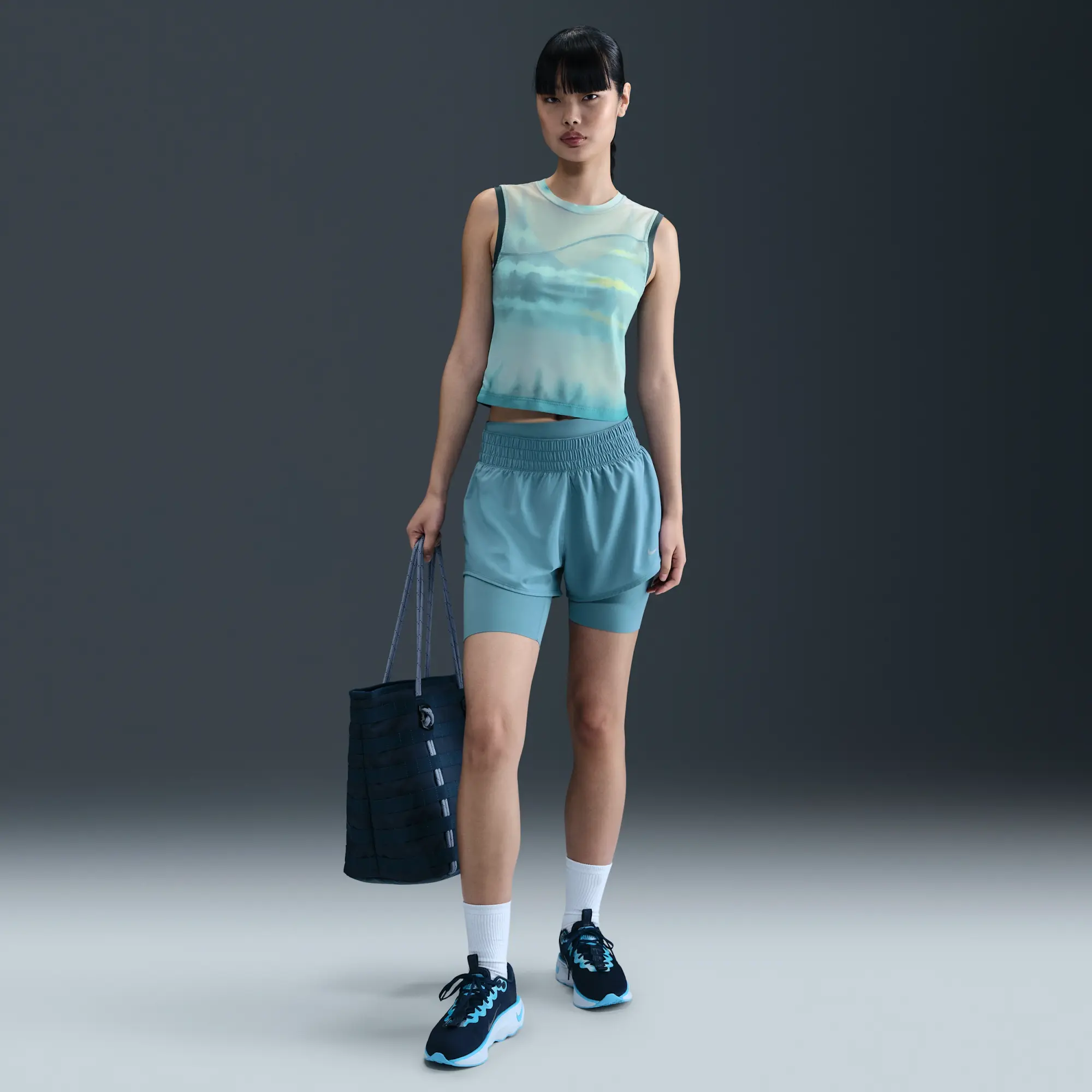 Nike Women's Artist Collection Dri-FIT Printed Tank Top - Blue - Recycled Polyester