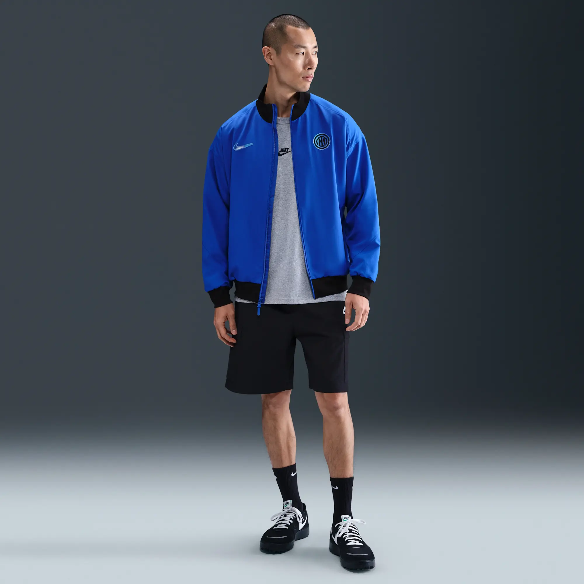 Inter Milan Strike Men's Nike Dri-FIT Football Anthem Jacket - Blue - Recycled Polyester