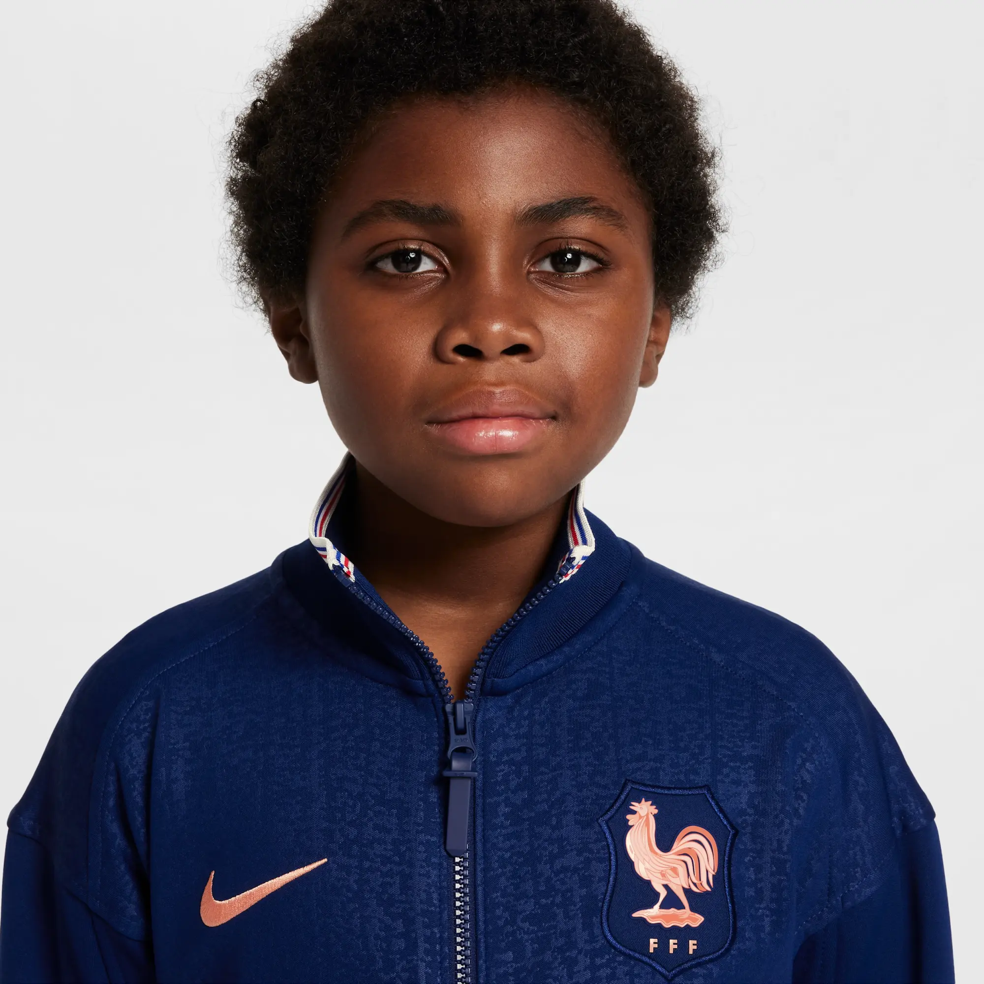 France Academy Pro Older Kids' Nike Dri-FIT Football Anthem Jacket - Blue - Recycled Polyester