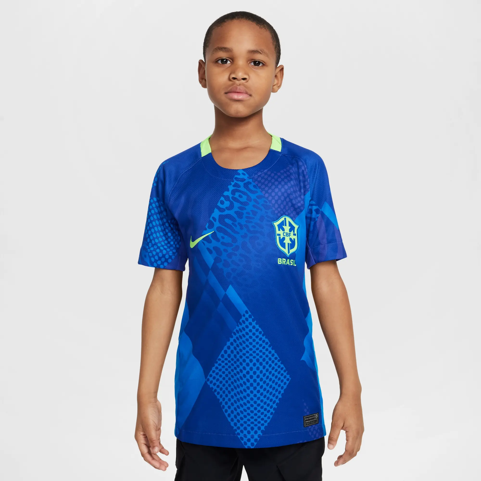 Brazil 2025 Stadium Away (Women's Team) Older Kids' Nike Dri-FIT Football Replica Shirt - Blue - Polyester