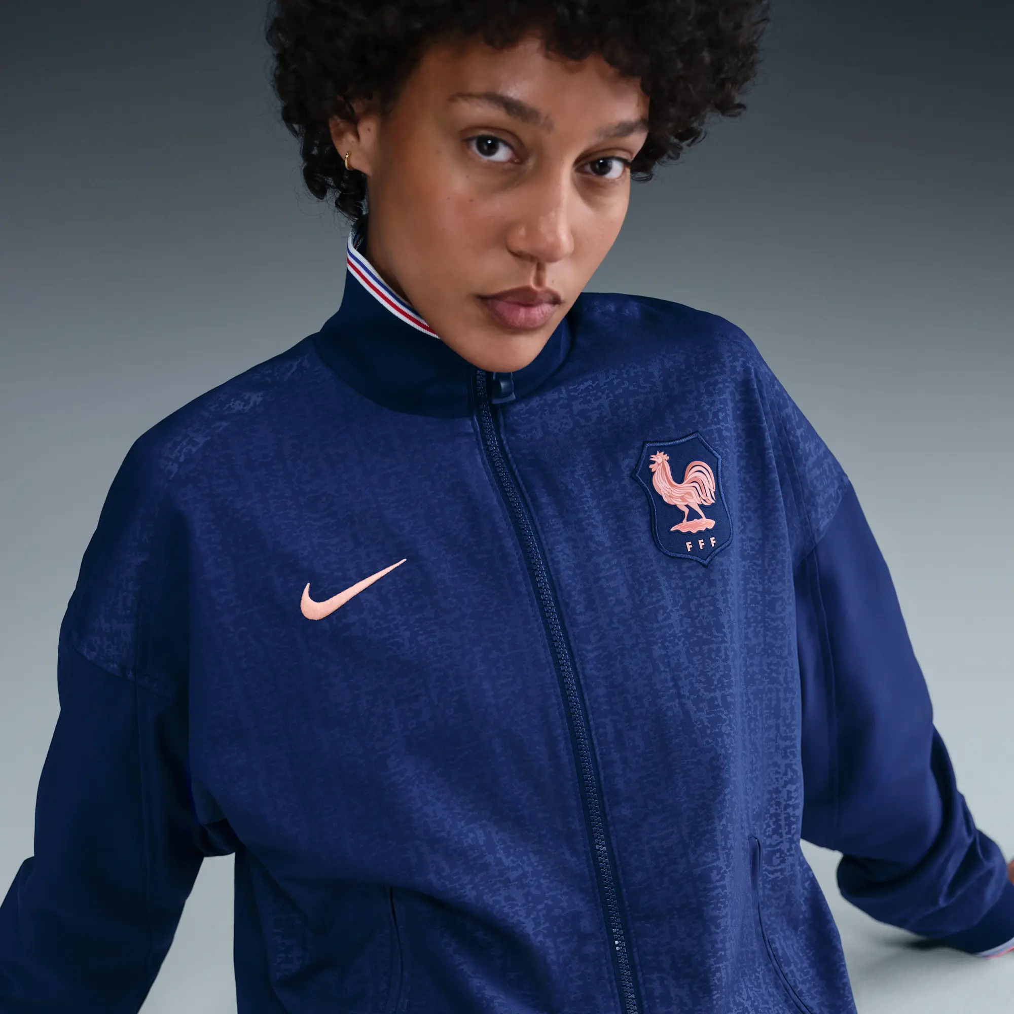 FFF Strike Women's Nike Dri-FIT Soccer Anthem Jacket - Blue - Recycled Polyester